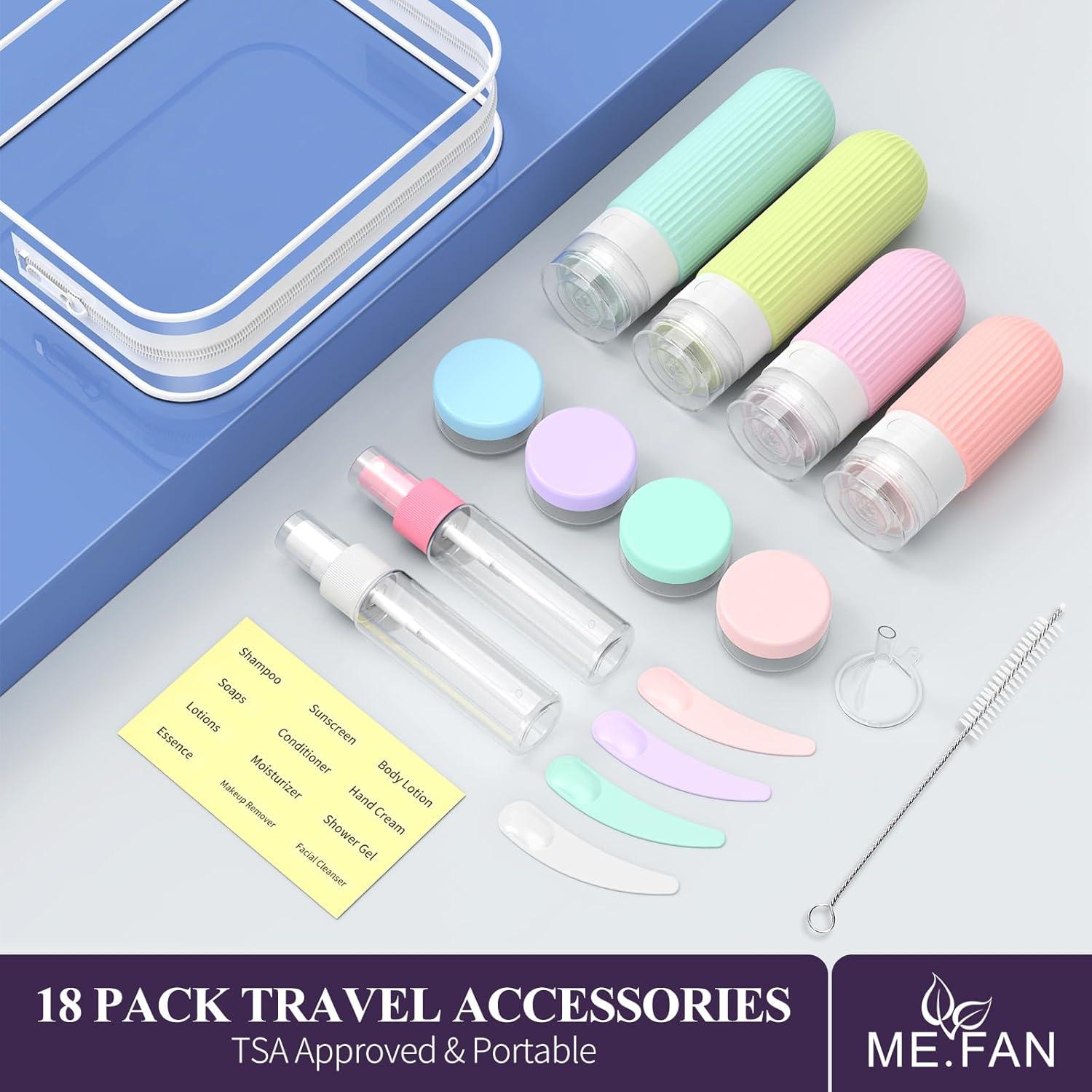 Botellas de Viaje ME.FAN 18 Pack Silicona Aprobadas TSA