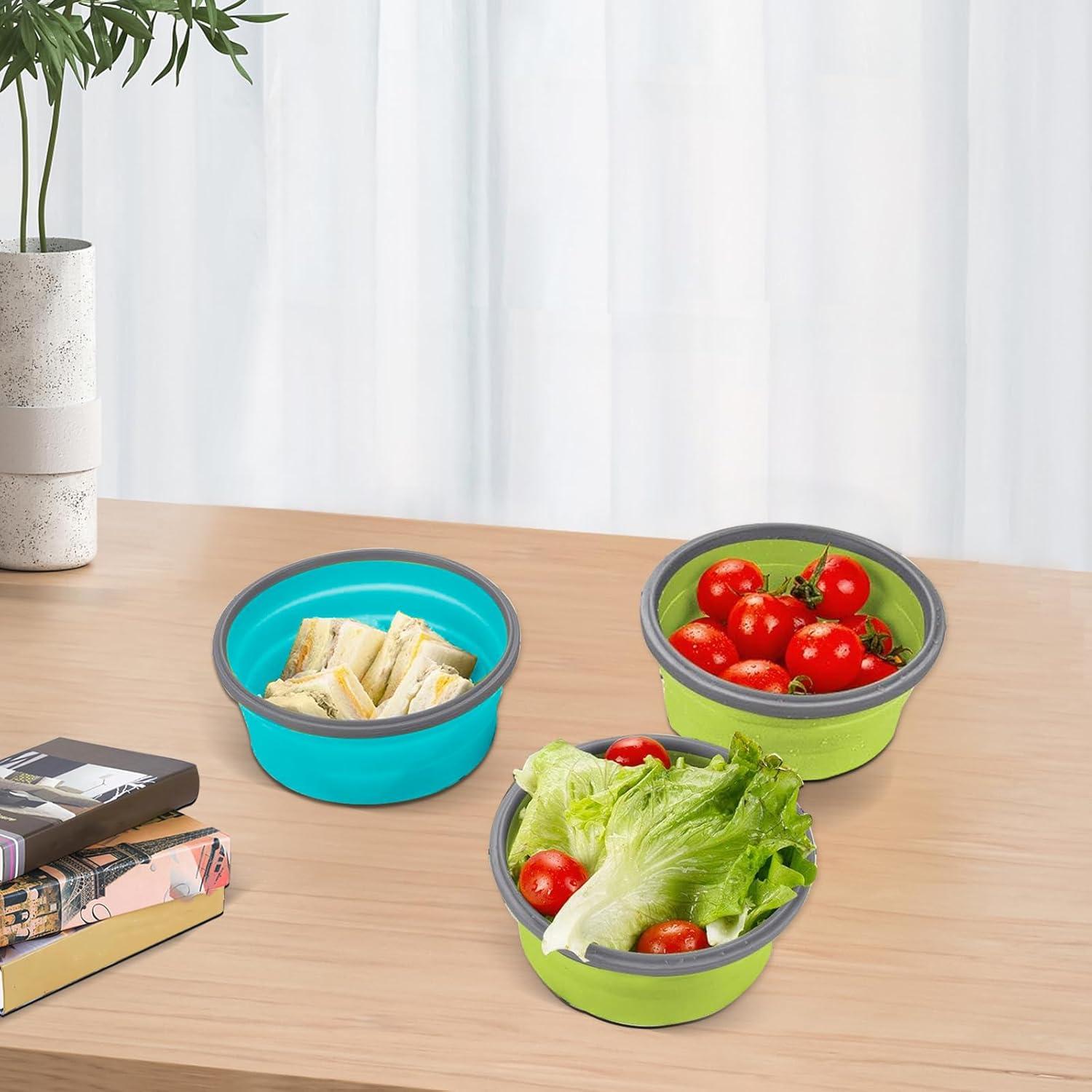 2 Tazones Plegables de Silicona APPVIP 350 ml Apto Microondas