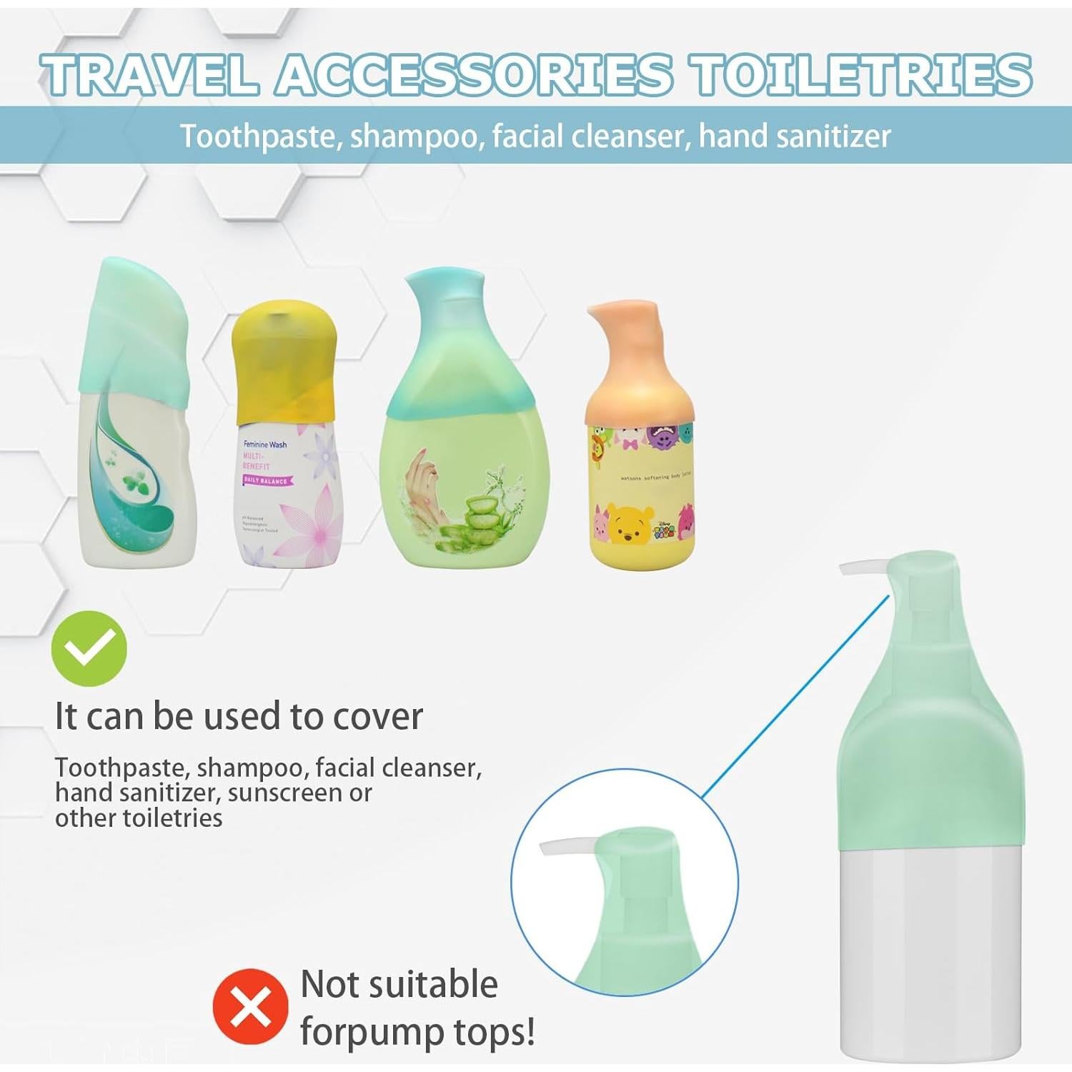 Cubiertas de Botellas de Silicona TRANOMOS - 10 Piezas Viaje