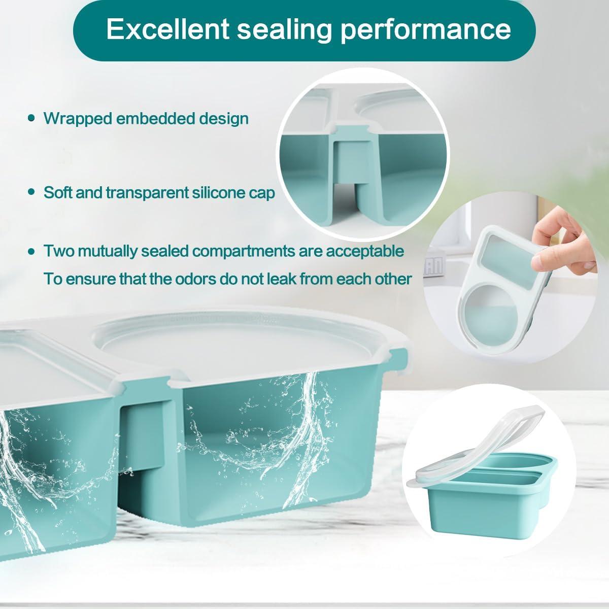 Paquete de 3 Contenedores de Silicona Ecológicos con Tapas