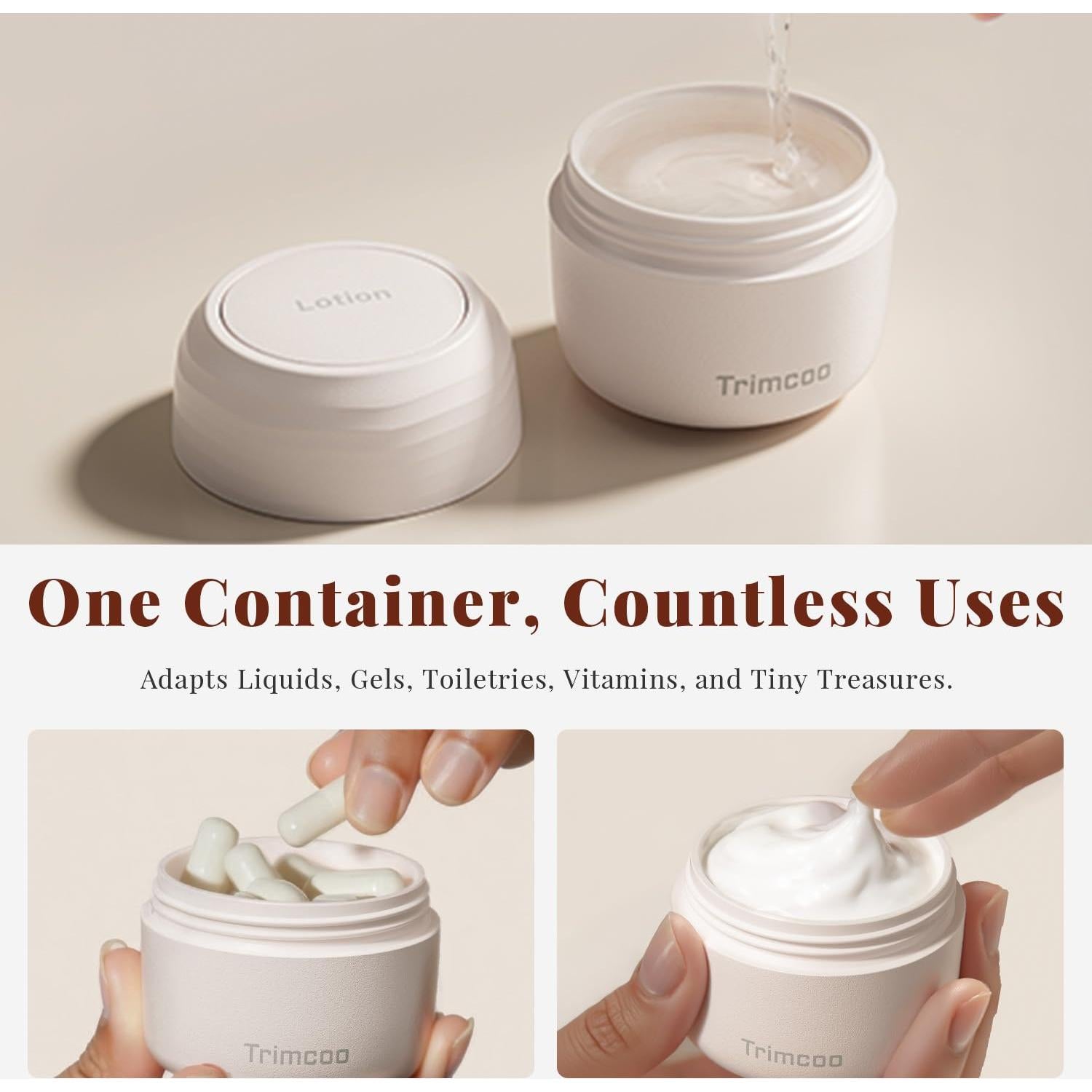 Juego de Tarros de Aseo de Viaje Trimcoo 30ml a Prueba de Fugas