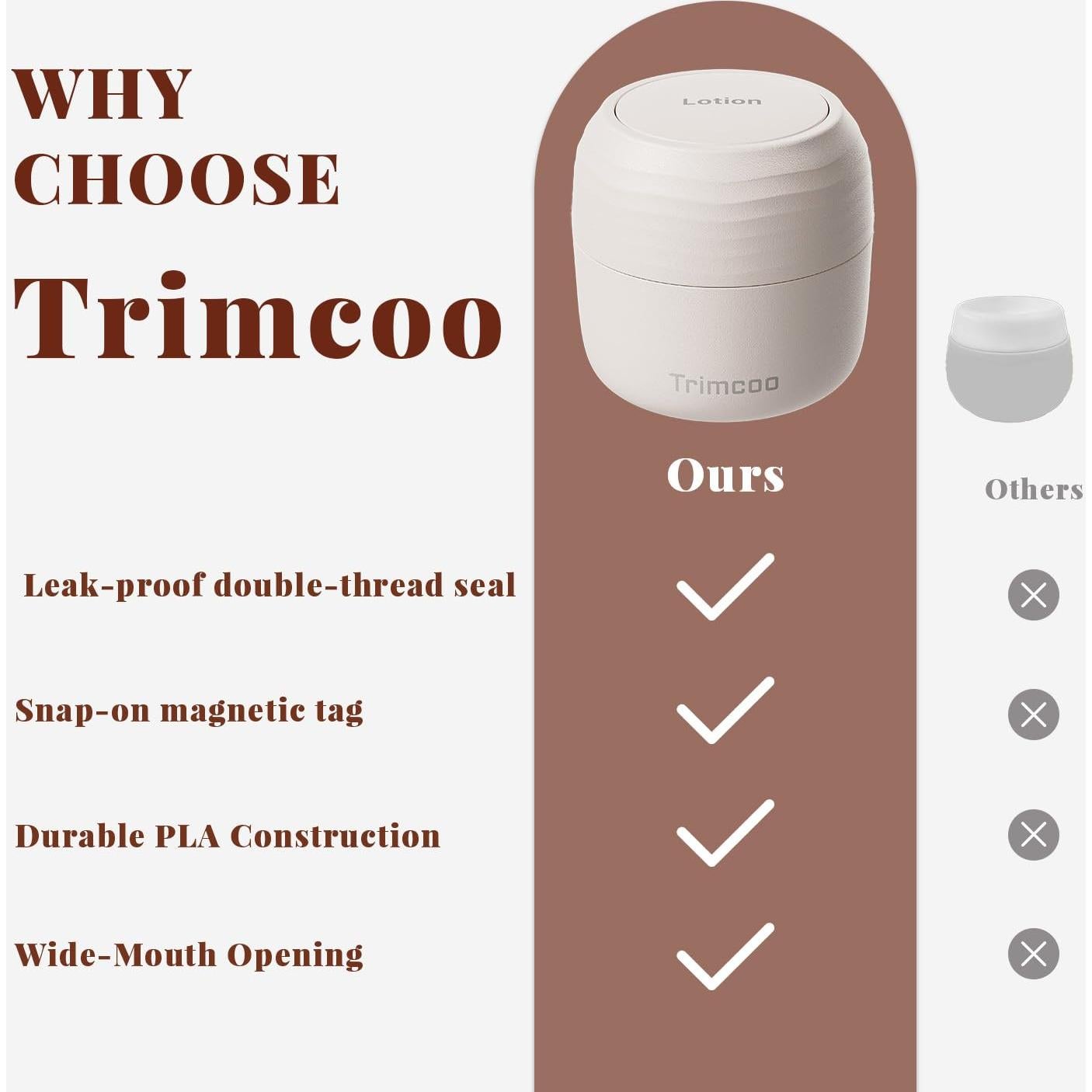 Juego de Tarros de Aseo de Viaje Trimcoo 30ml a Prueba de Fugas