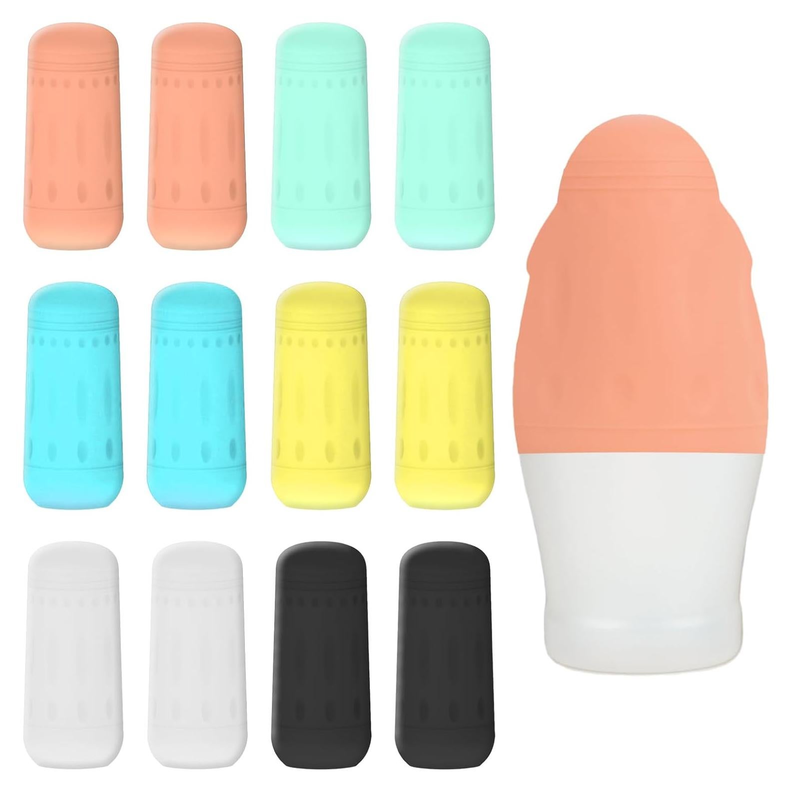 12 Fundas de Silicona para Botellas de Viaje - 6 Colores