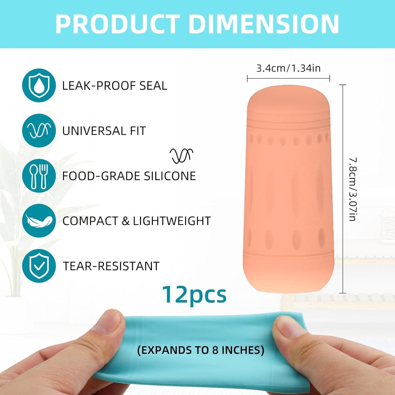 12 Fundas de Silicona para Botellas de Viaje - 6 Colores