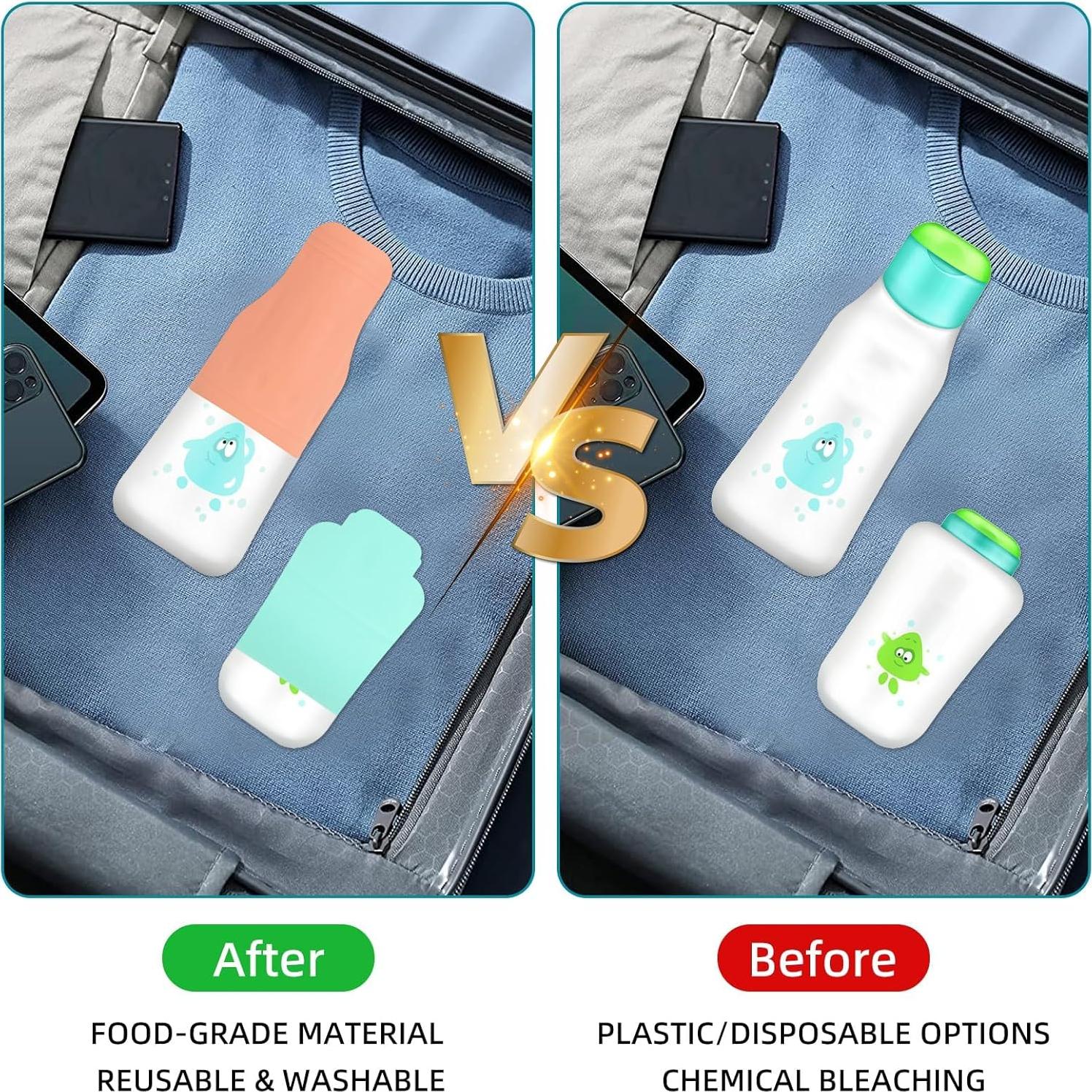 12 Fundas de Silicona para Botellas de Viaje - 6 Colores