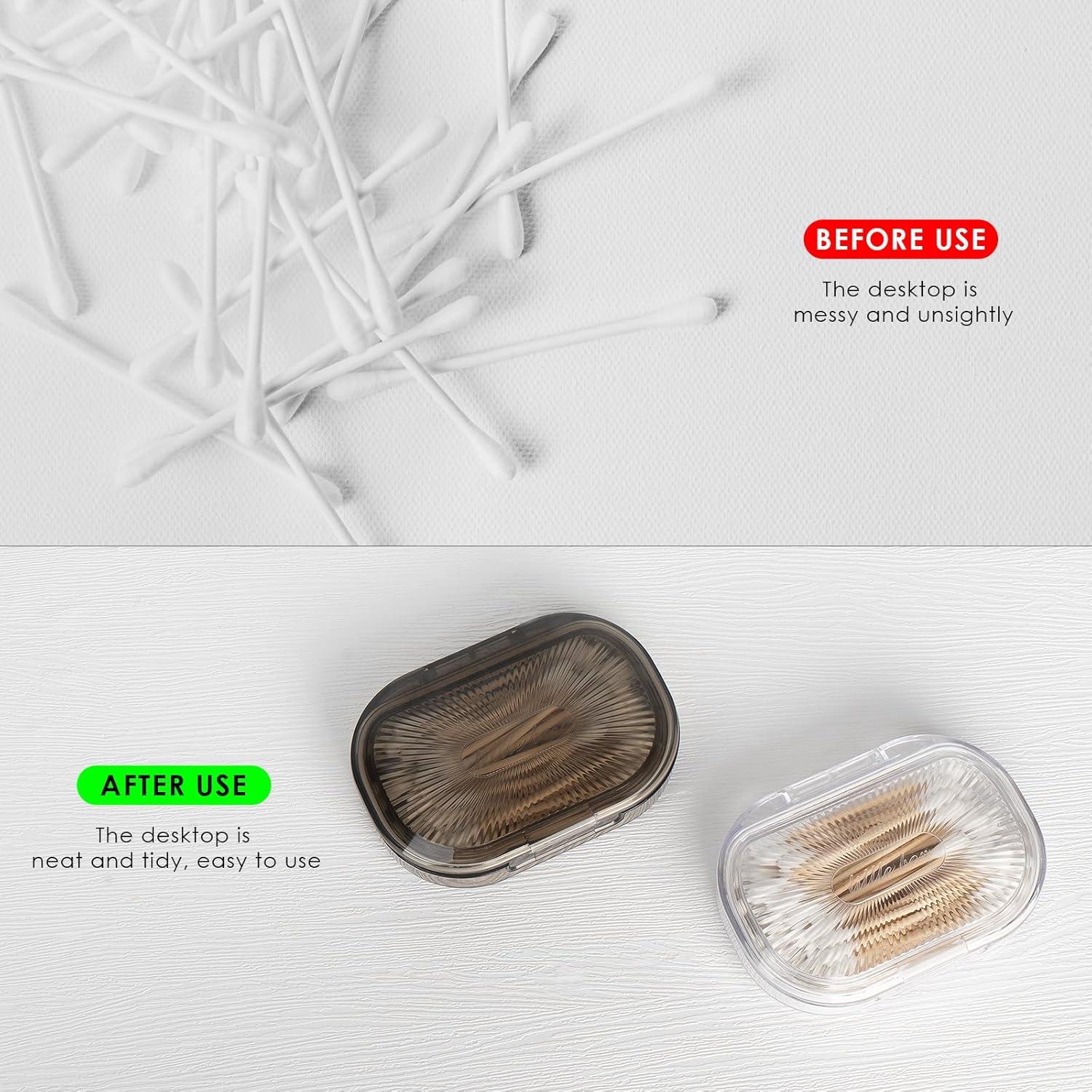 Organizadores de Hisopos de Algodón Adorila - 2 Piezas Portátiles