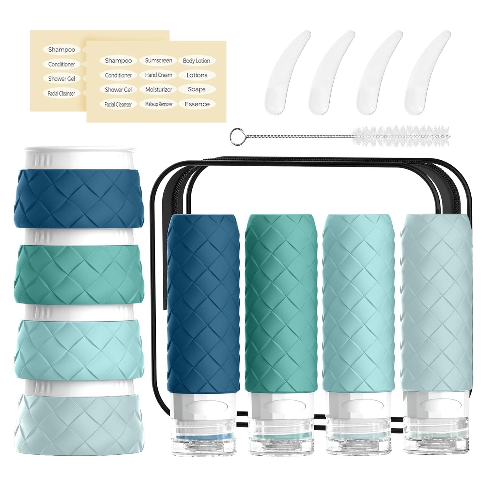 Set de Viaje 16 Piezas Silevoler Botellas y Tarros Aprobados TSA