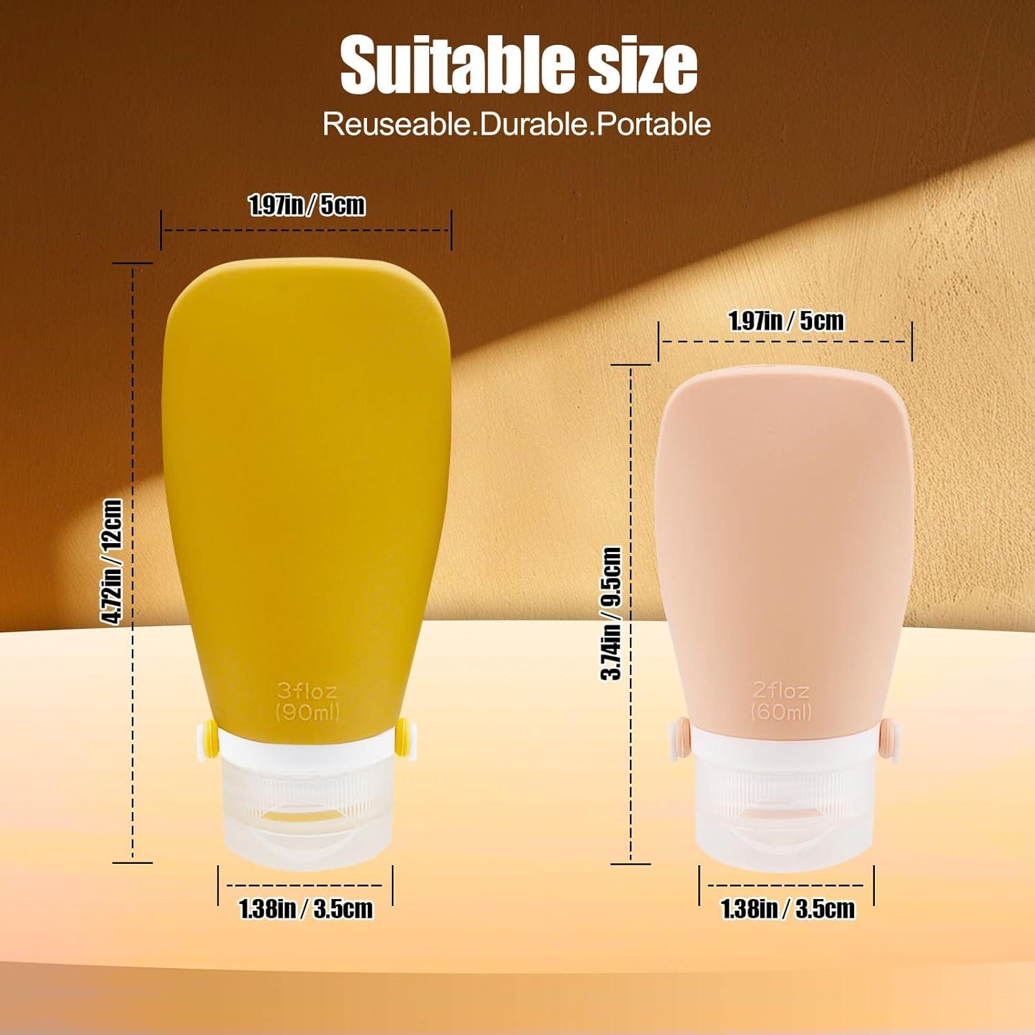 Juego de 4 Botellas de Viaje Reutilizables Chiegeguu 90ml