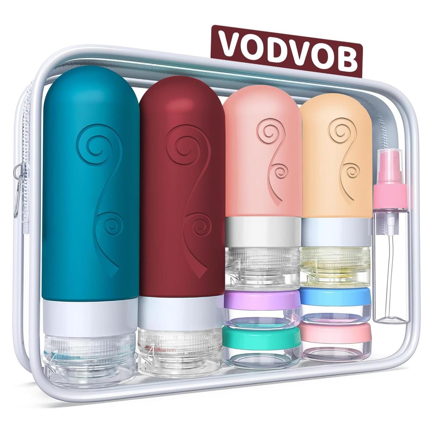 Juego de 16 Botellas de Viaje Silicona Vodvob 60ml 90ml A Prueba de Fugas