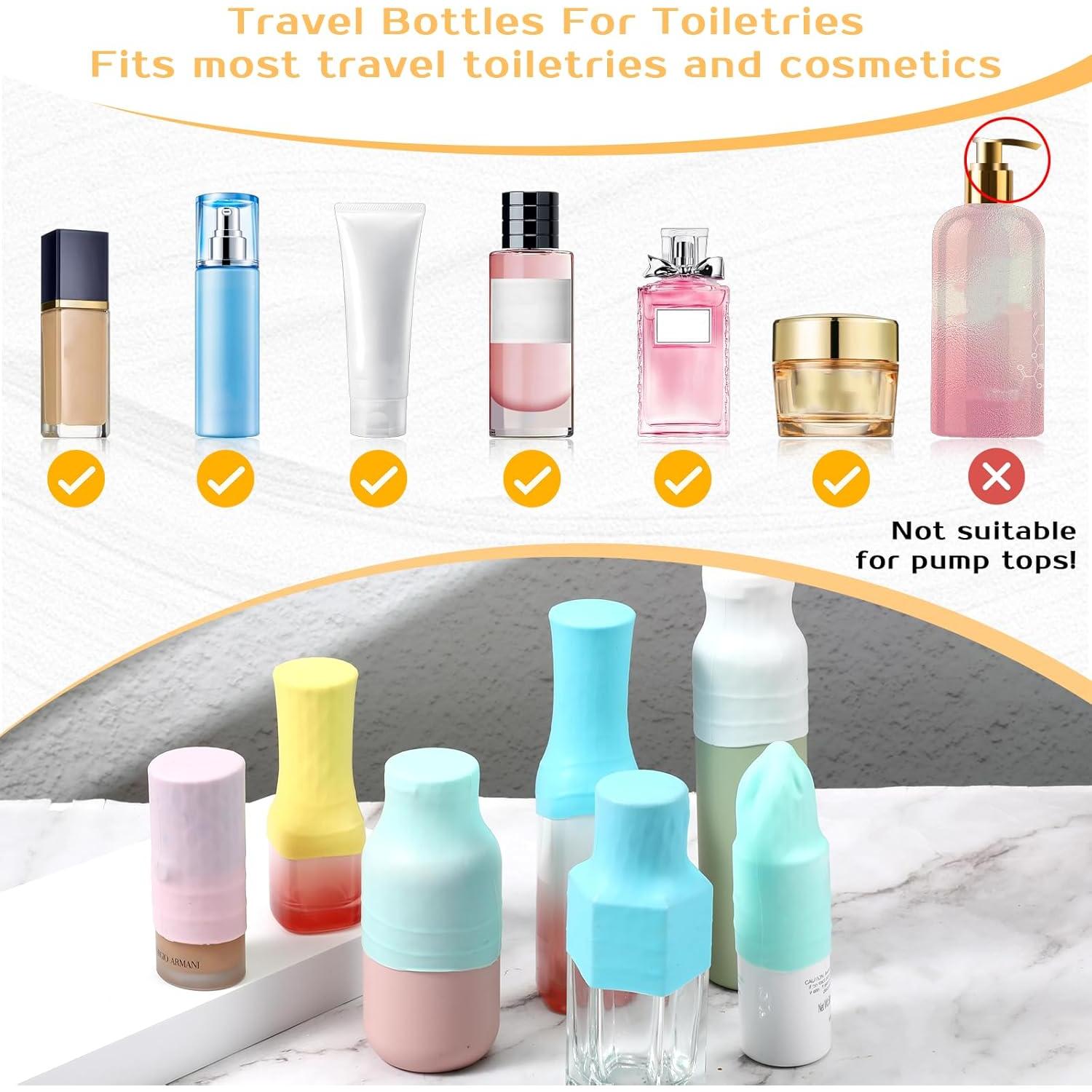 Paquete de 10 fundas de silicona JIYIN para botellas de viaje