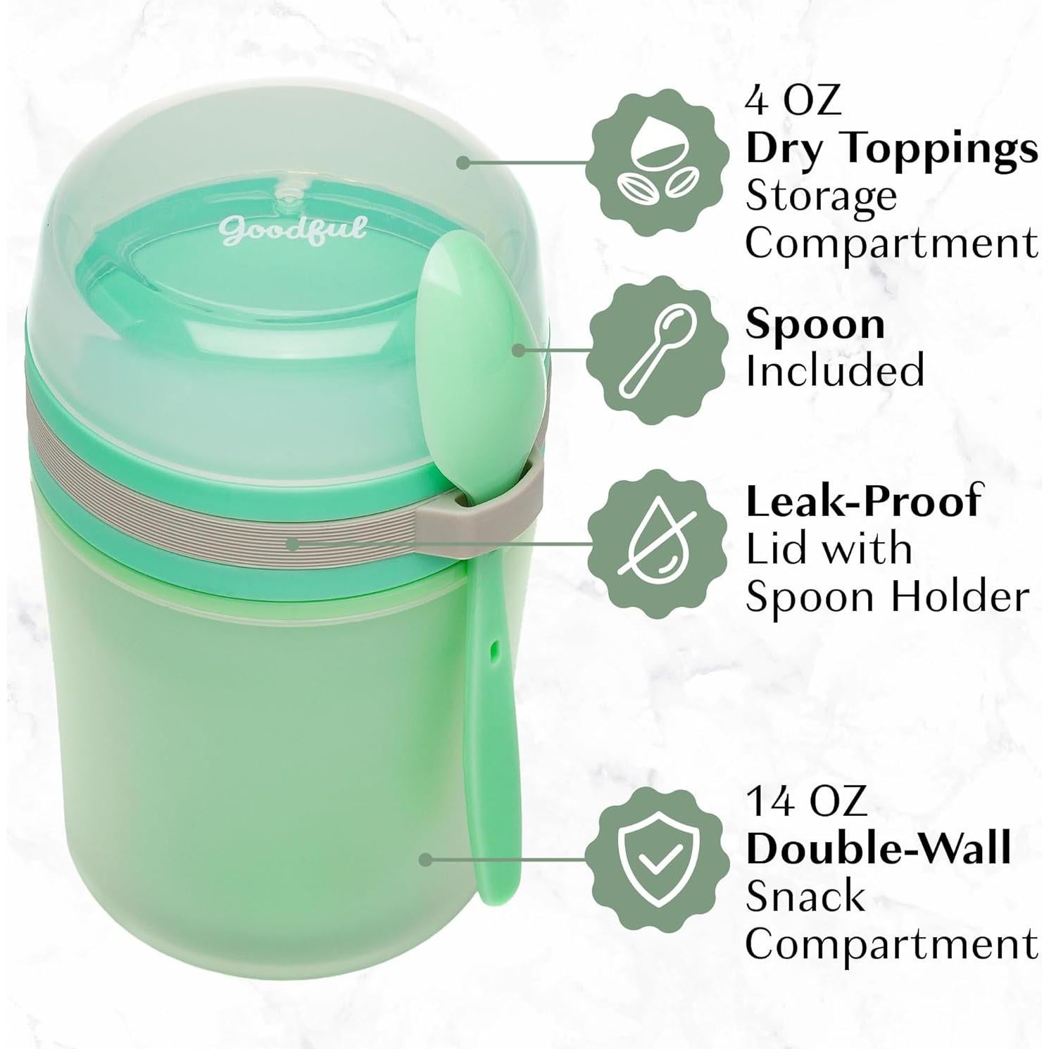 Contenedor de Yogur Aislado Goodful 396g con Cuchara Reutilizable