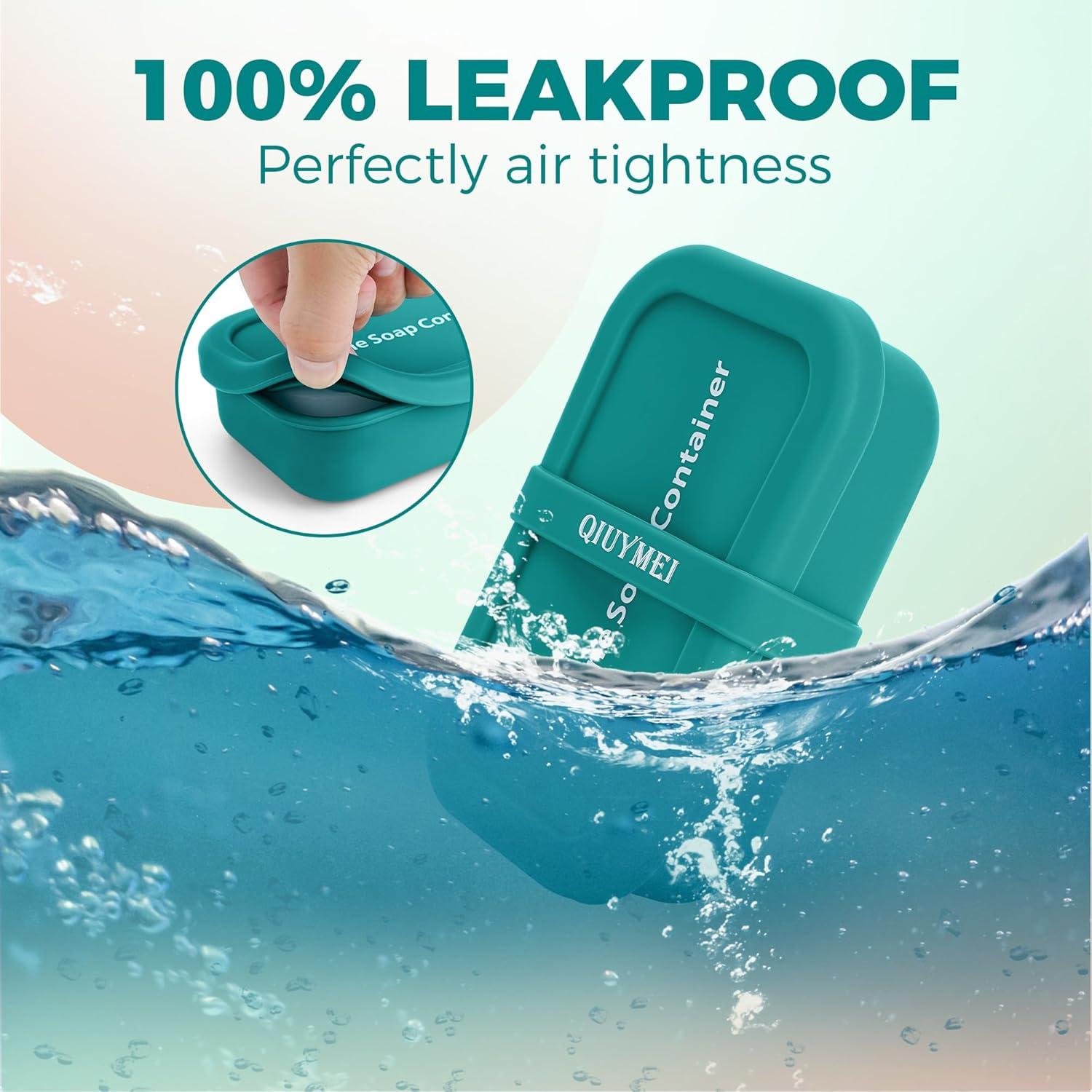 Contenedor de Jabón de Viaje QIUYMEI Verde con Drenaje