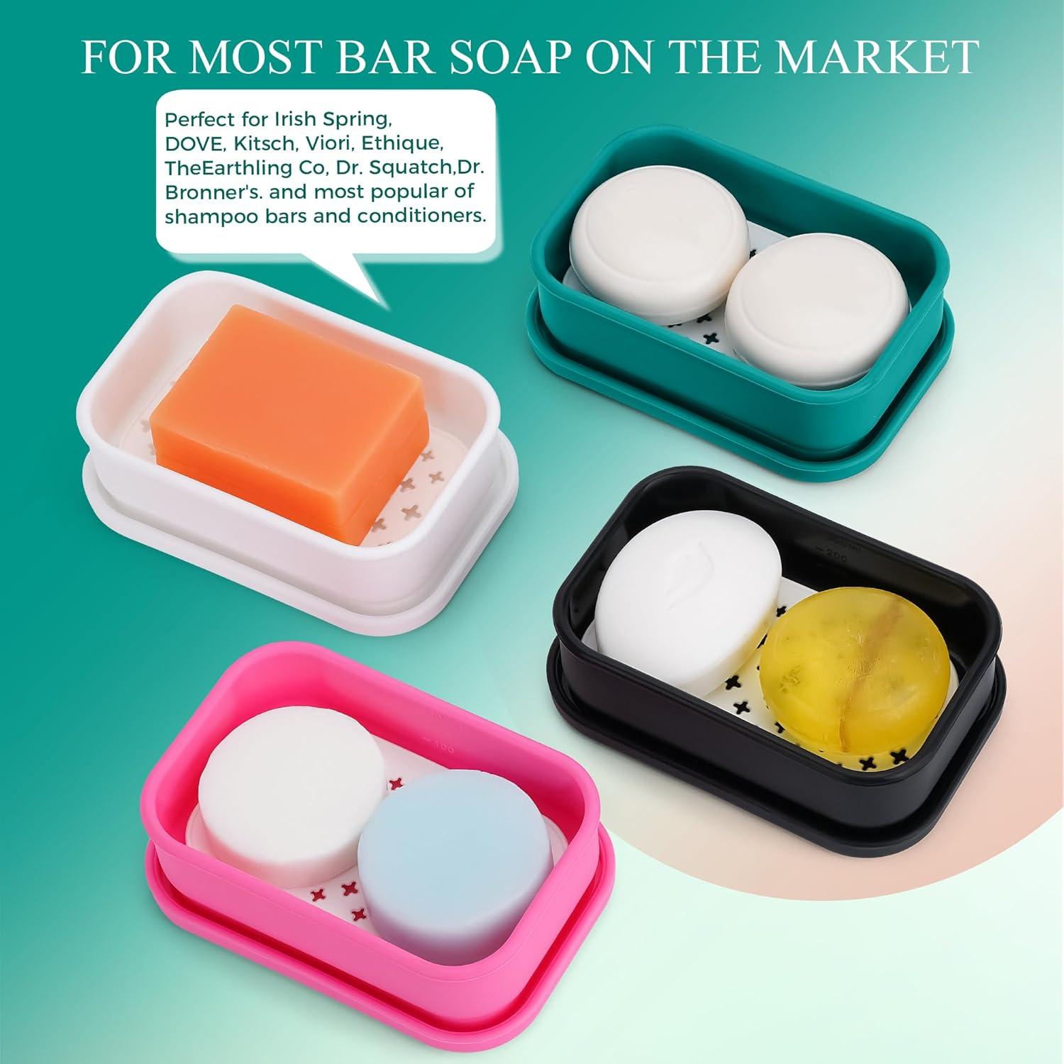 Contenedor de Jabón de Viaje QIUYMEI Verde con Drenaje