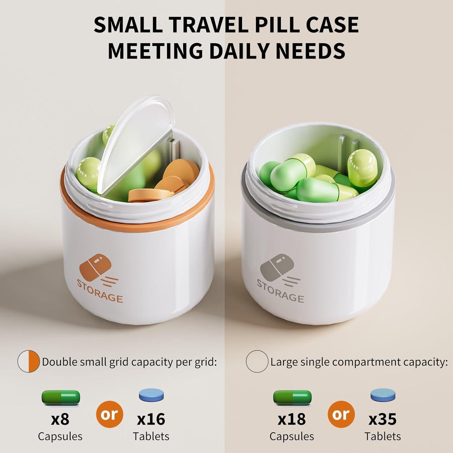 Porta píldoras llavero ONTERATE 3.56x4.70cm a prueba de humedad