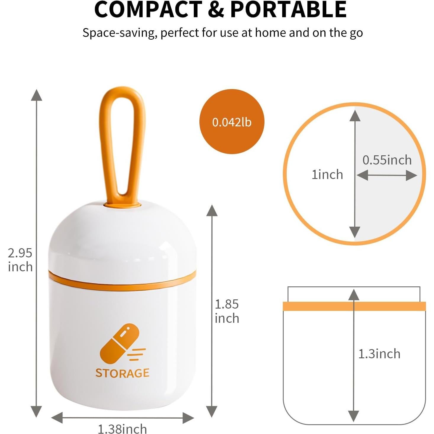 Porta píldoras llavero ONTERATE 3.56x4.70cm a prueba de humedad