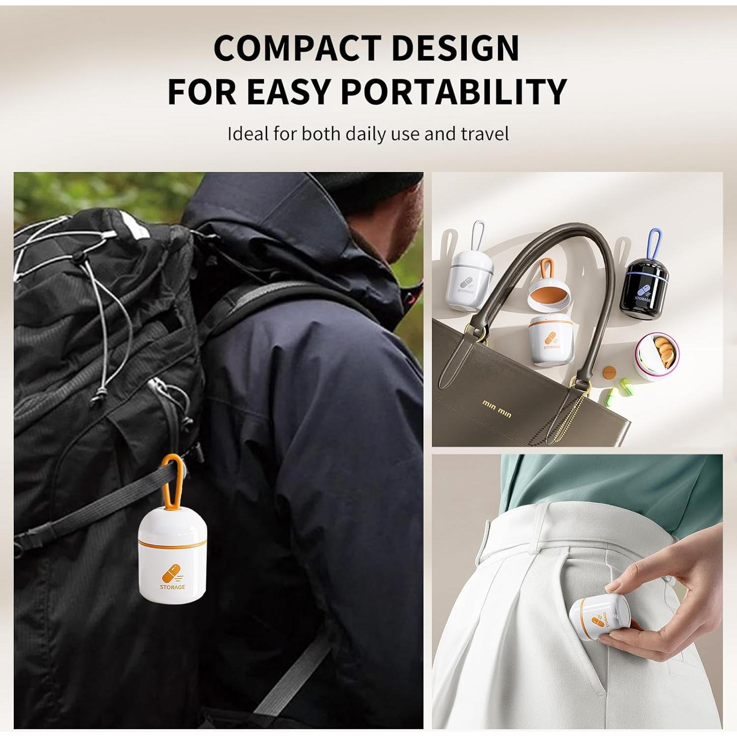 Porta píldoras llavero ONTERATE 3.56x4.70cm a prueba de humedad