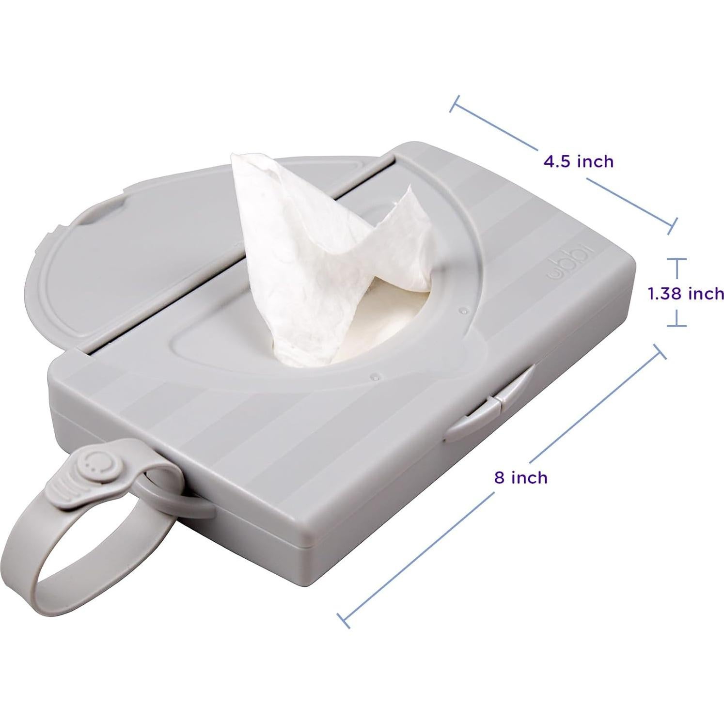 Dispensador de Toallitas Ubbi On-The-Go Gris - Portátil y Compacto