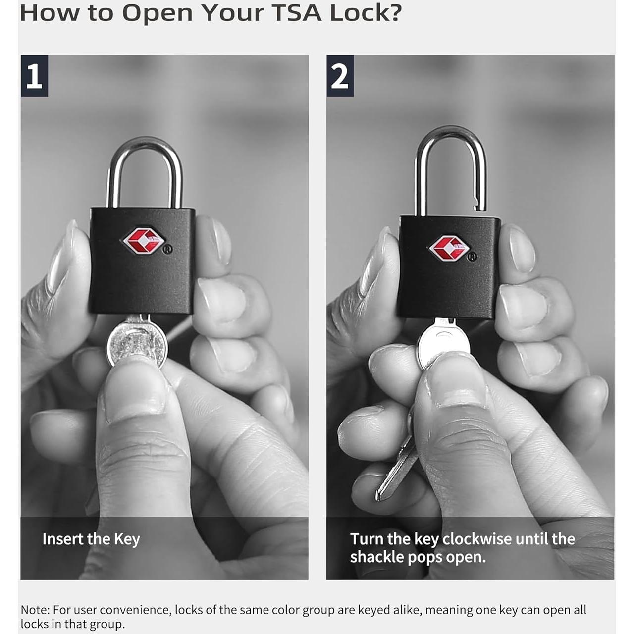 Candados TSA de Metal UP Security - Paquete de 4 Llaves