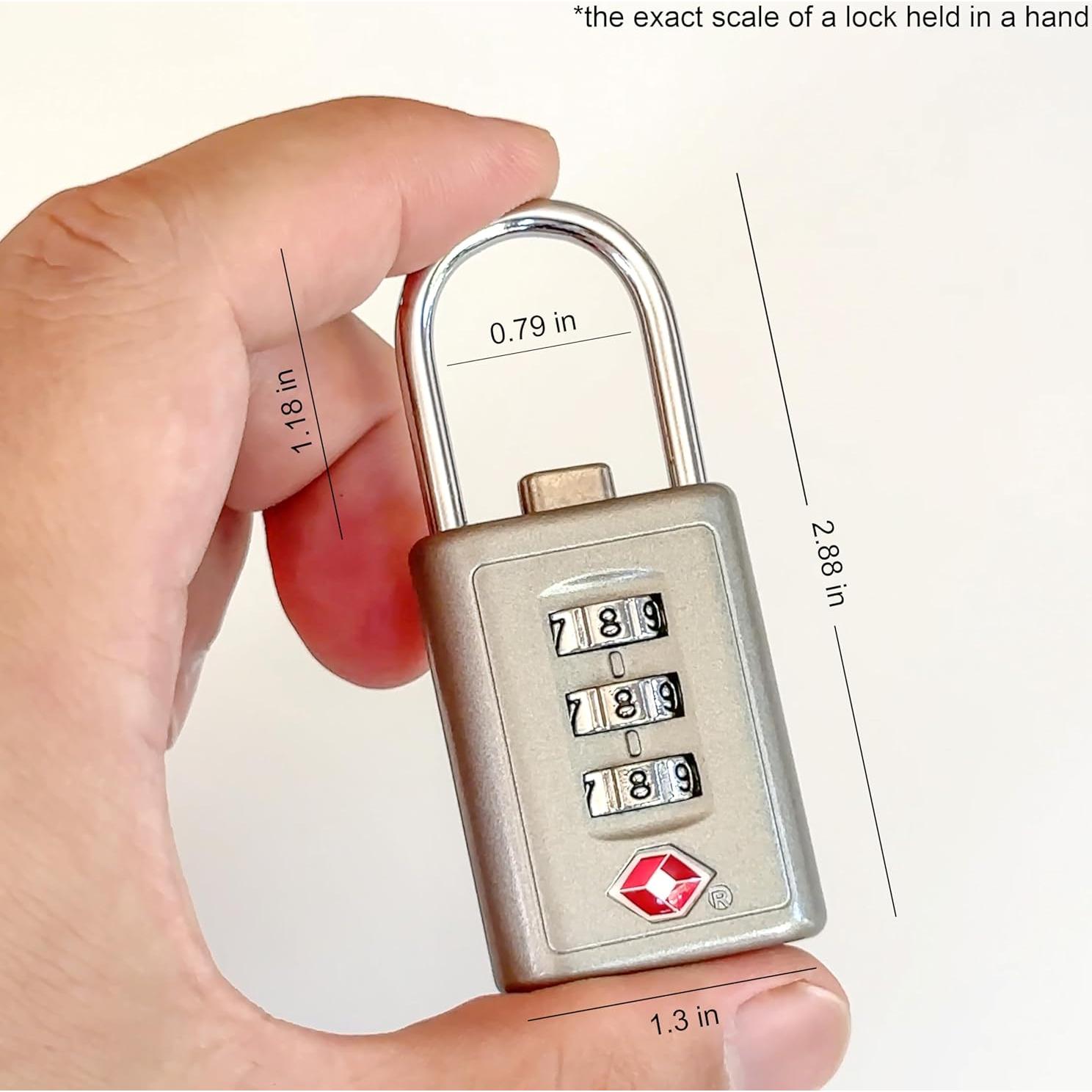 Candado de Combinación TSA Arkali 3 Dígitos Antirrobo Metal