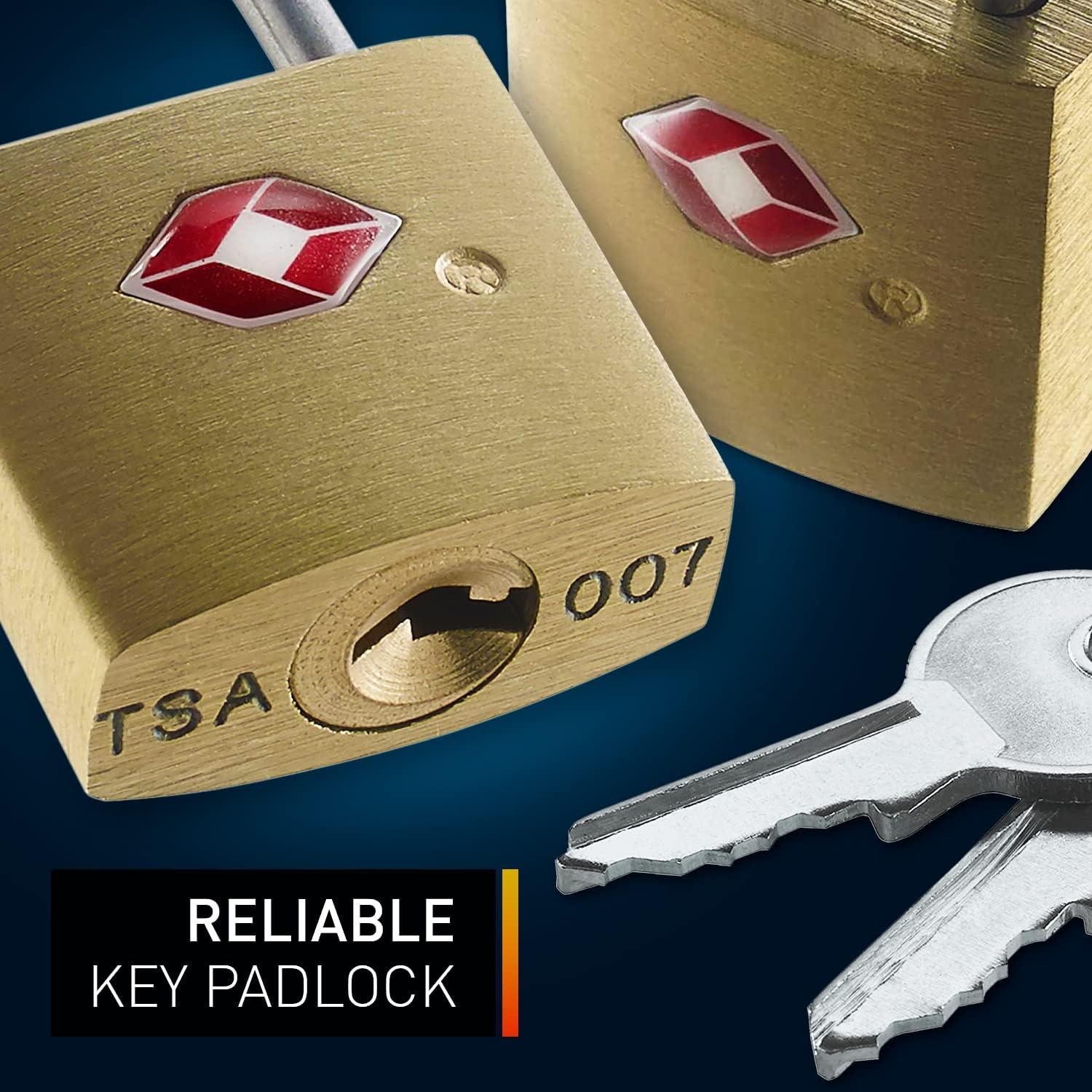 Candado TSA Mini de Latón Lewis N. Clark - Paquete de 3