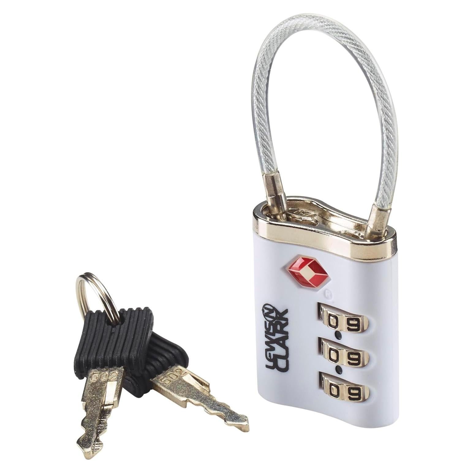 Candado de combinación TSA Lewis N. Clark 3 diales Blanco