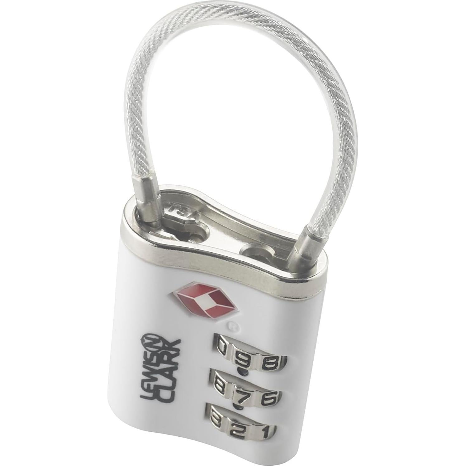Candado de combinación TSA Lewis N. Clark 3 diales Blanco