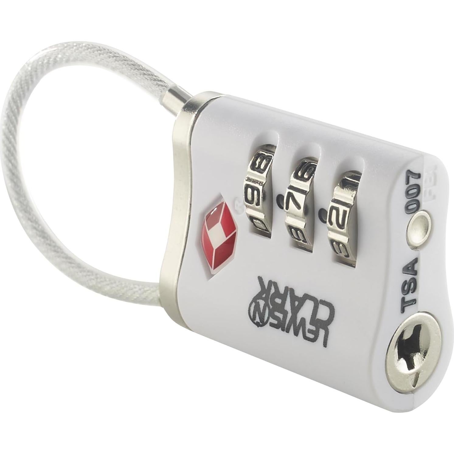 Candado de combinación TSA Lewis N. Clark 3 diales Blanco