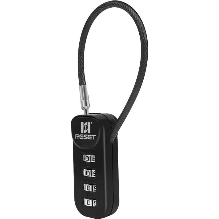 Candado de Combinación RESET-192 Negro 4 Dígitos 10cm 2 Piezas