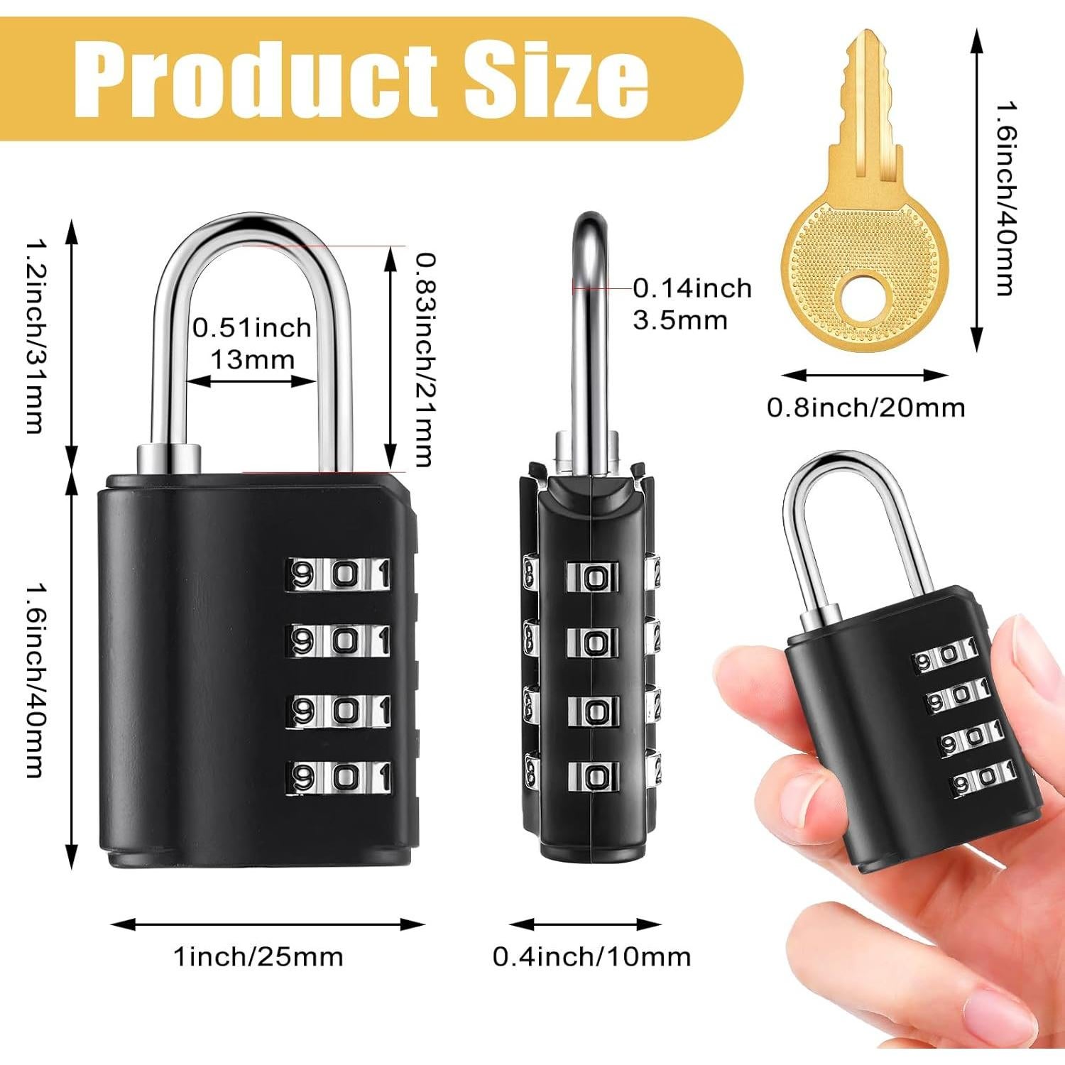 Candado de Combinación Kenning 10 Pcs 4 Dígitos Reajustable