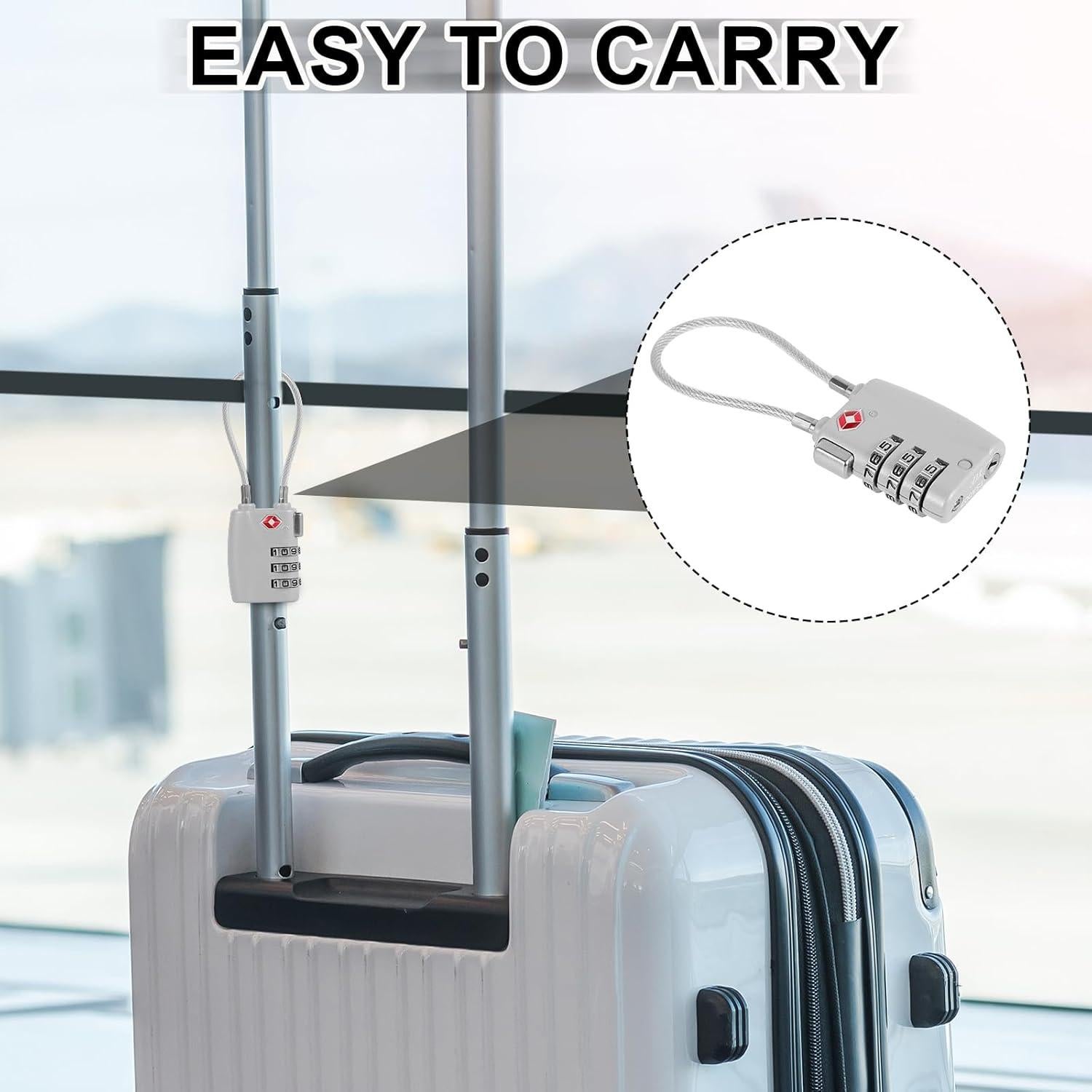 5 Candados de Combinación 3 Dígitos TKSDWBLTY Plata