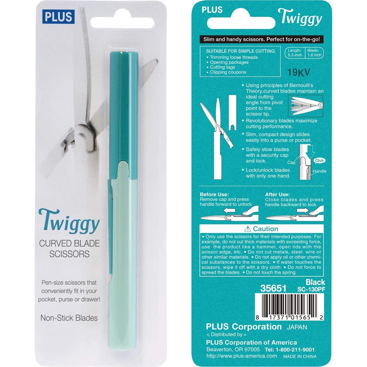 Tijeras Twiggy Compactas TSA PLUS Turquesa Antiadherentes