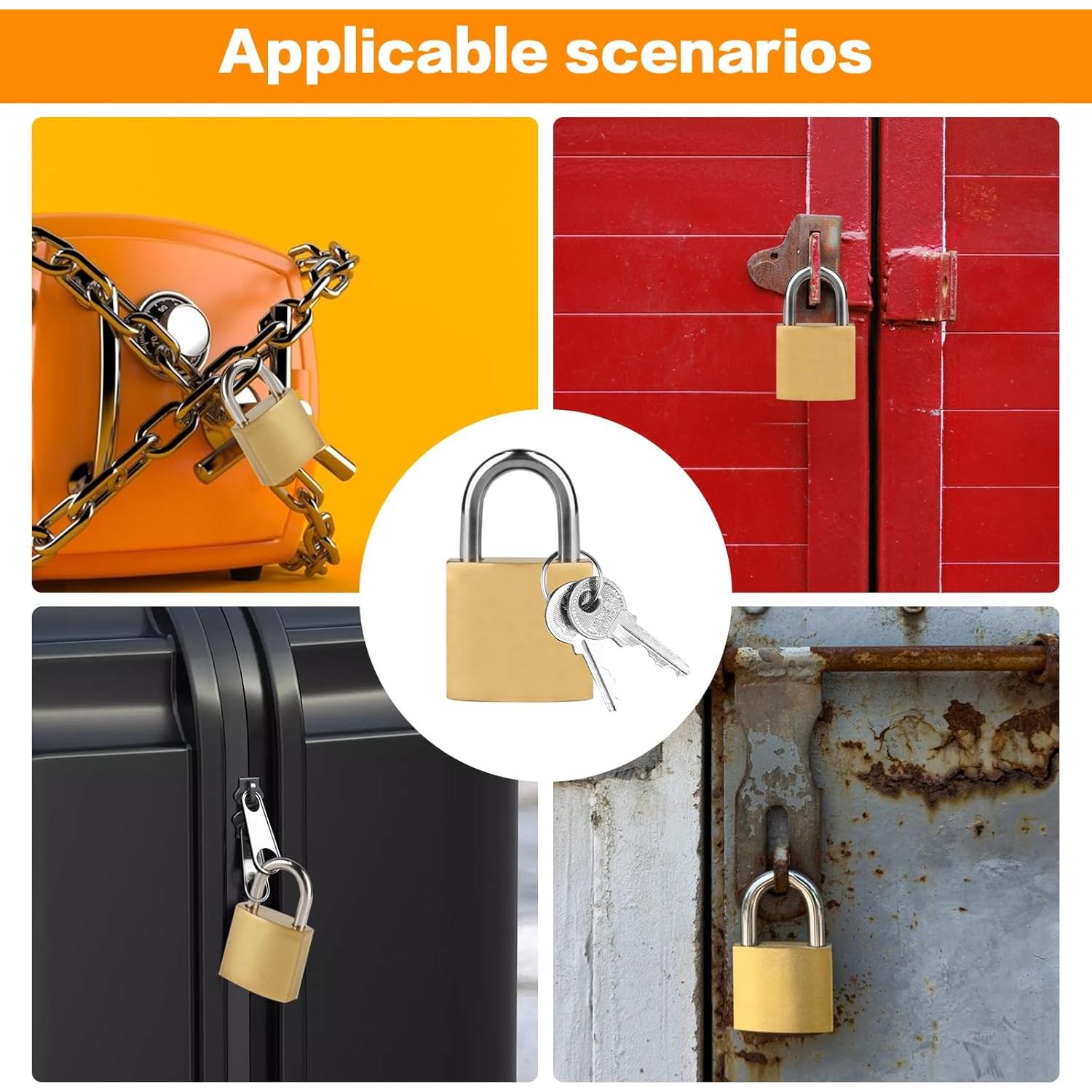 Paquete de 12 candados de bronce antiguo HexinYigjly 20mm