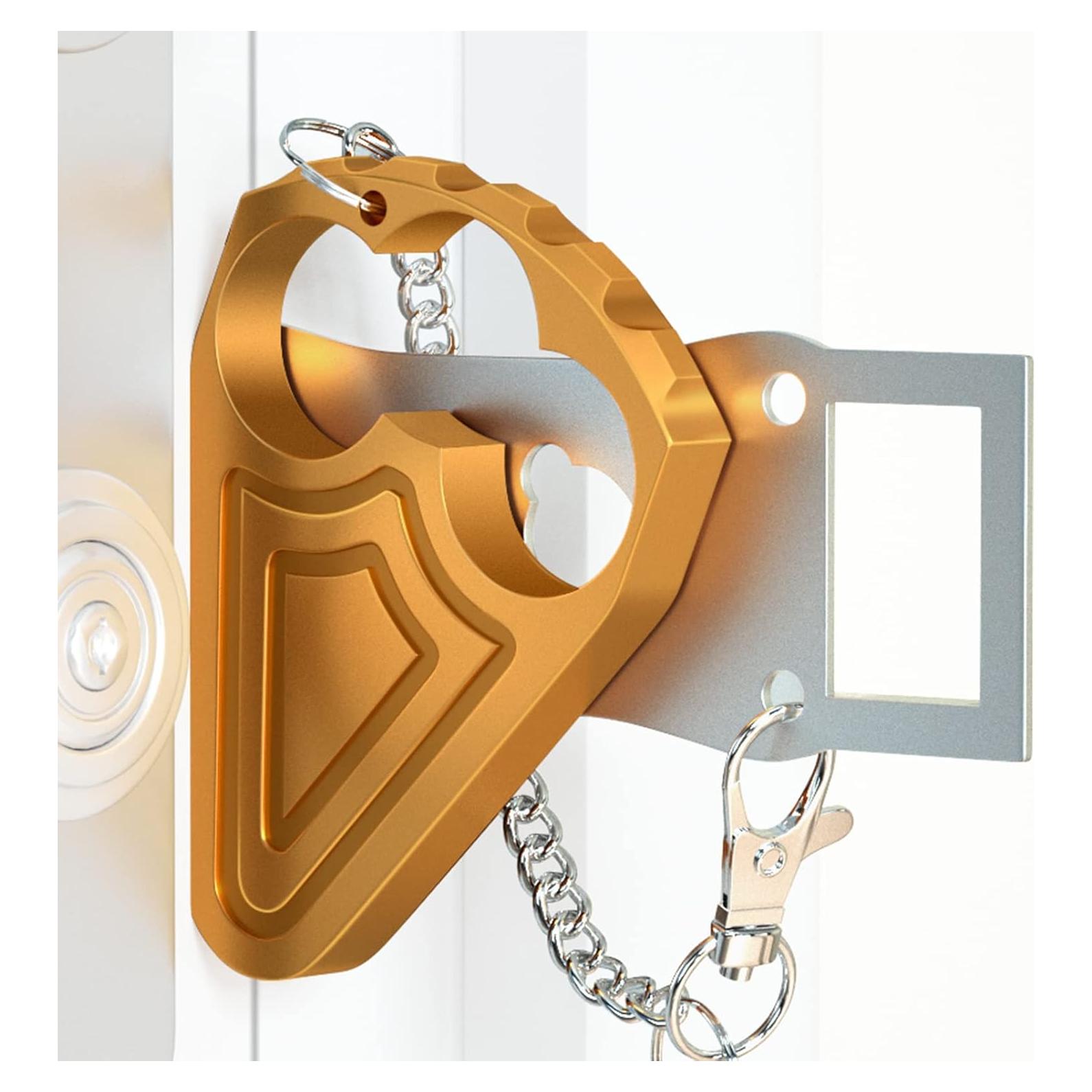 Cerradura de puerta portátil Urgeeo dorada para viajar