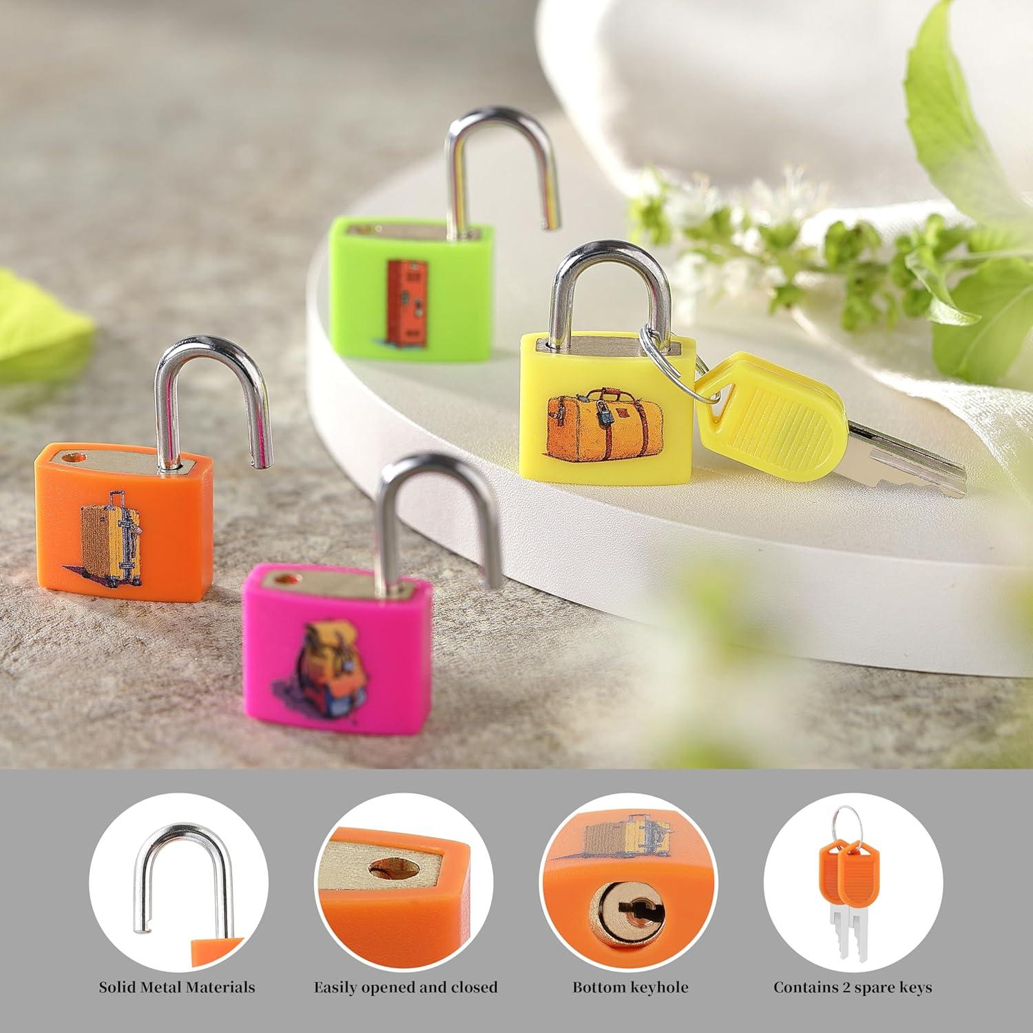 Candados de Equipaje Mini KL KALOO 4PCS con Llave - Colores Brillantes