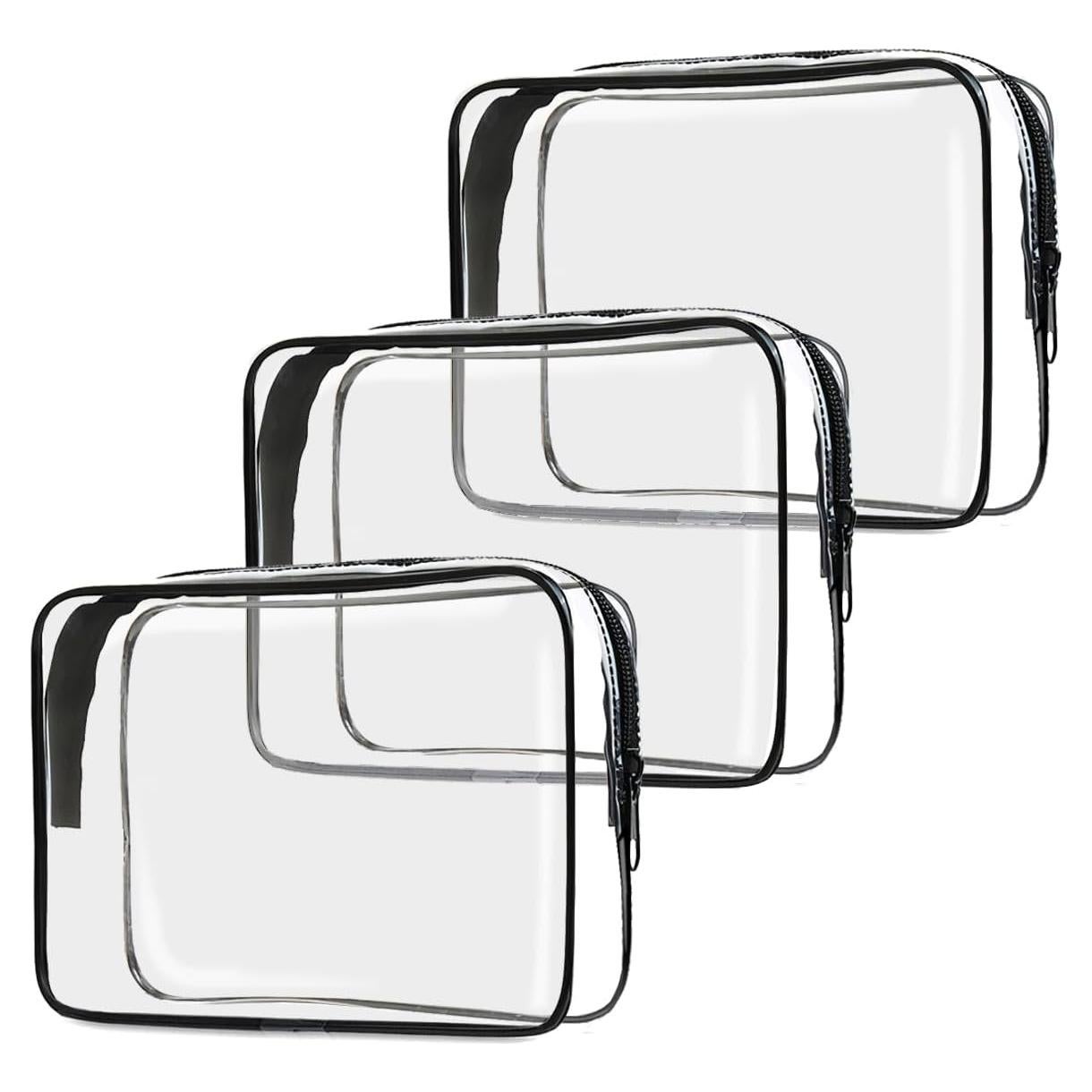 Bolsa de Aseo Transparente TSA 3 Paquetes 20.8x14cm Negro