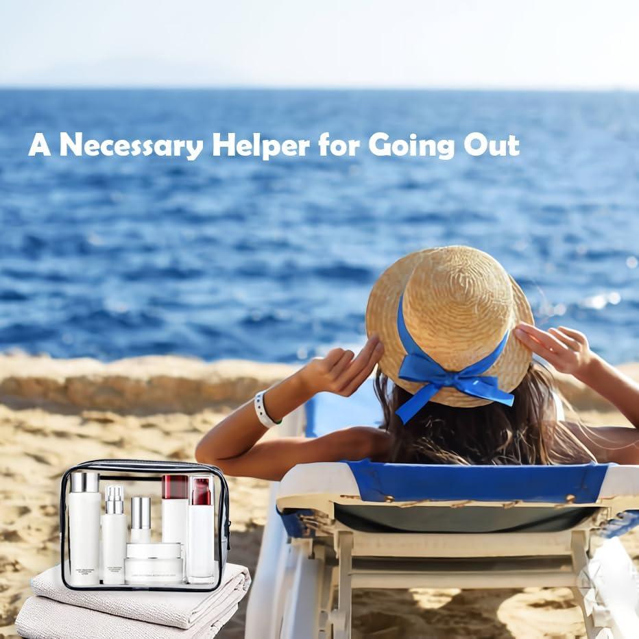 Bolsa de Aseo Transparente TSA 3 Paquetes 20.8x14cm Negro