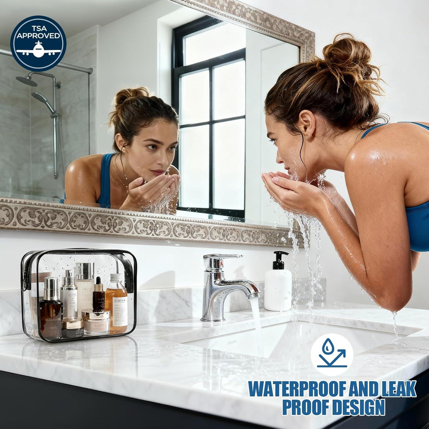 Bolsa de Maquillaje Transparente Ploimyur - 2 Piezas TSA