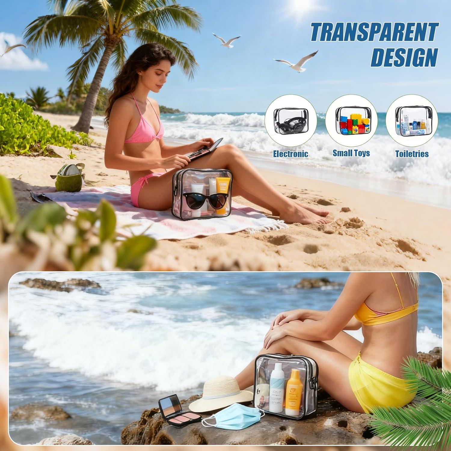 Bolsa de Maquillaje Transparente Ploimyur - 2 Piezas TSA