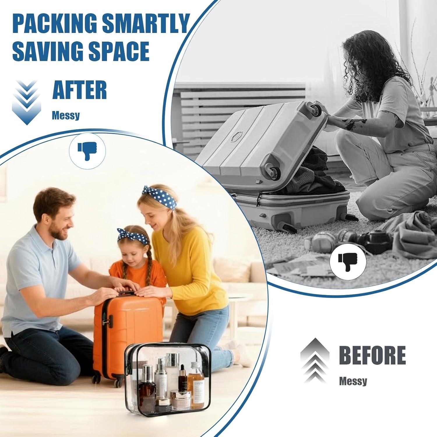 Bolsa de Maquillaje Transparente Ploimyur - 2 Piezas TSA