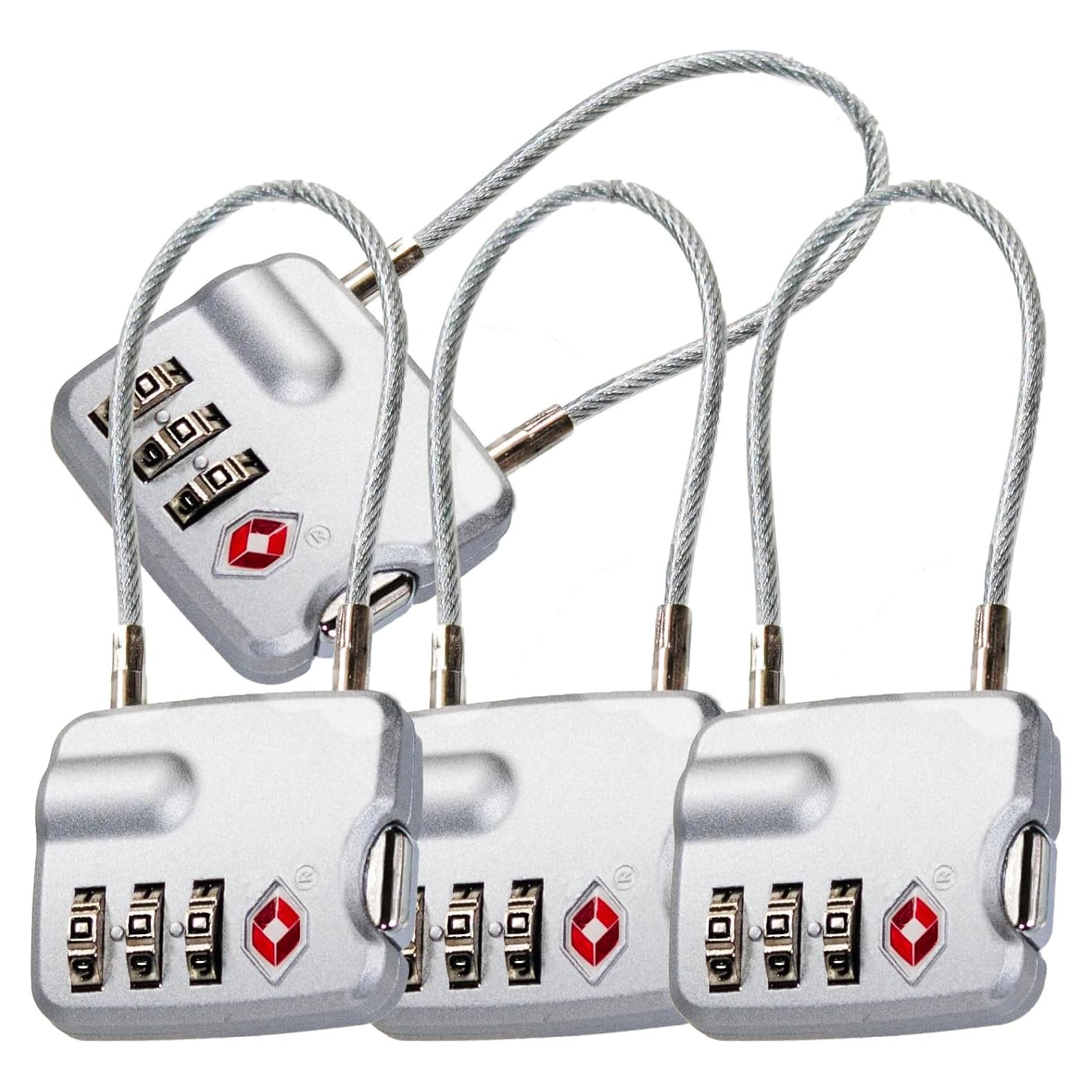 Paquete de 4 Candados TSA ZYAPA de Combinación para Equipaje