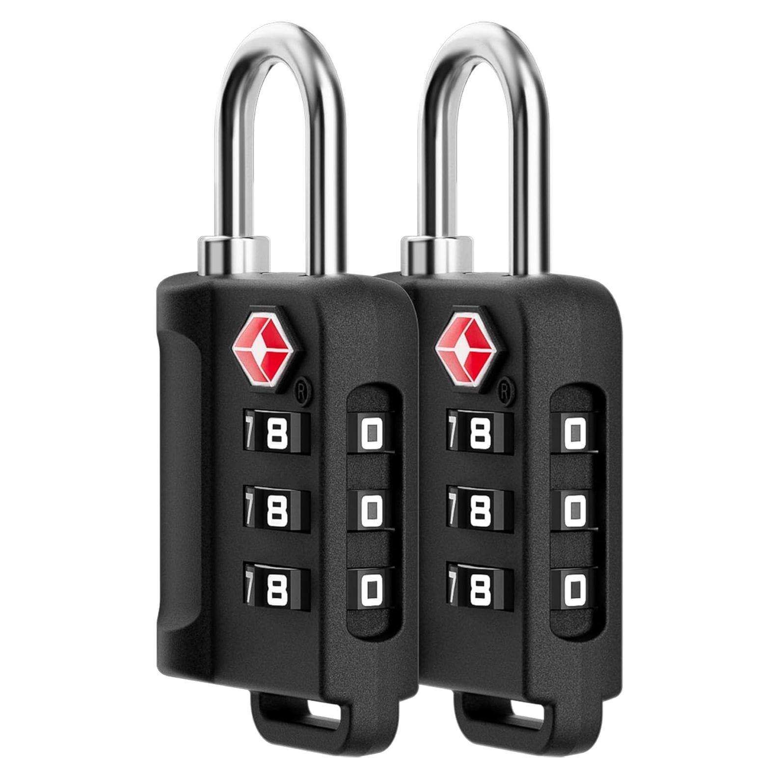 Candados de Equipaje LUGGEX TSA Aprobados - 2 Paquete Negro