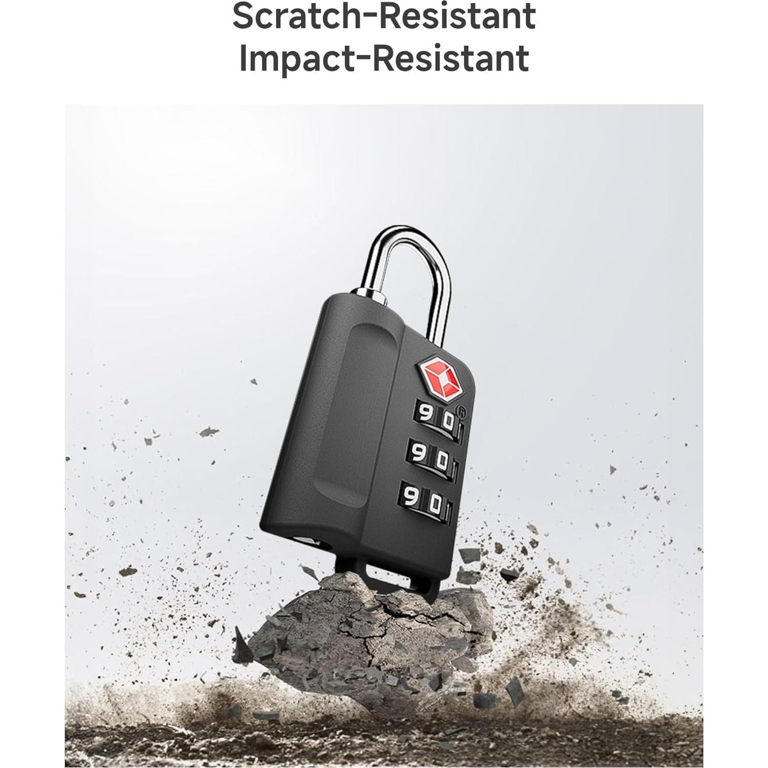 Candados de Equipaje LUGGEX TSA Aprobados - 2 Paquete Negro