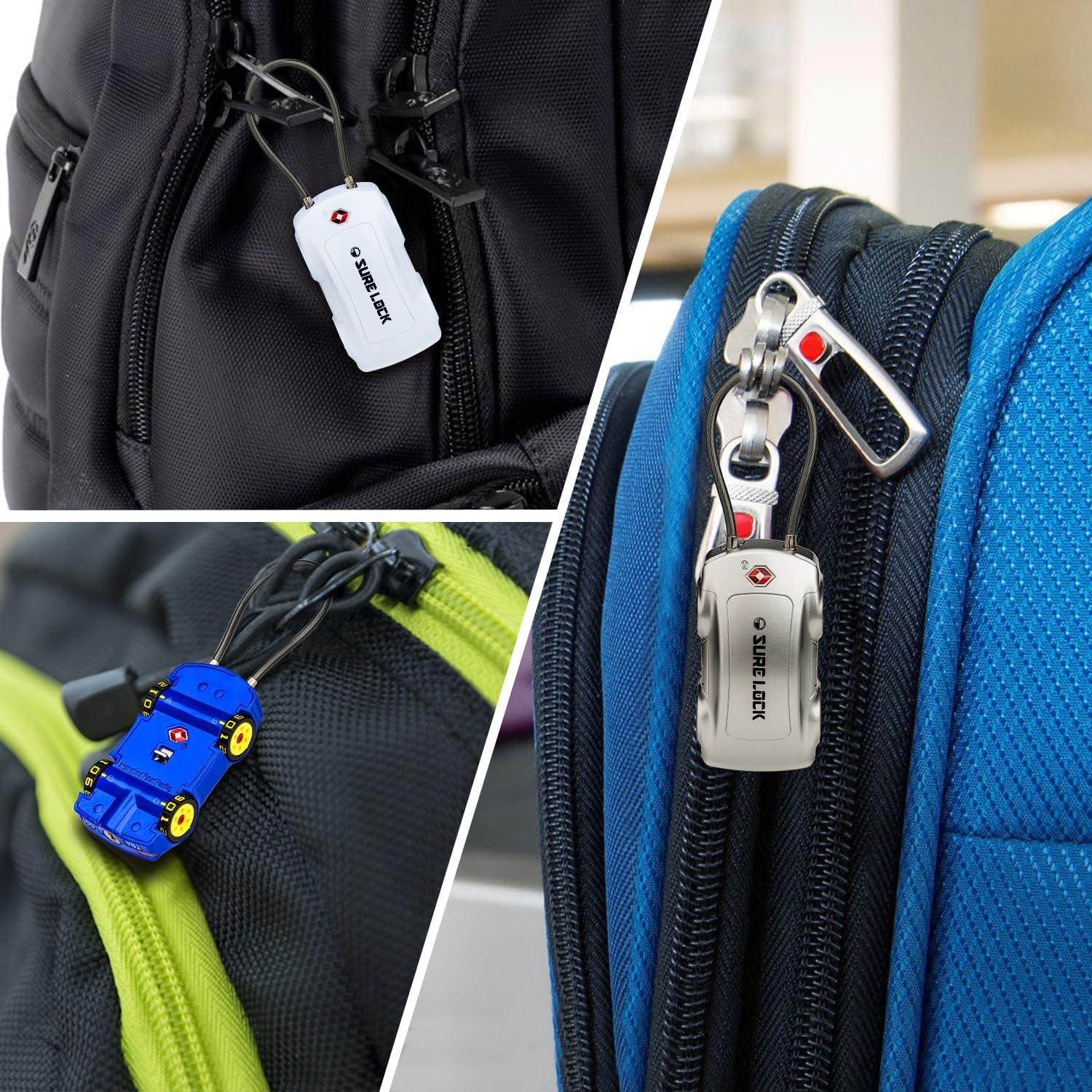 Candado de Equipaje TSA Sure Lock en Forma de Coche Negro