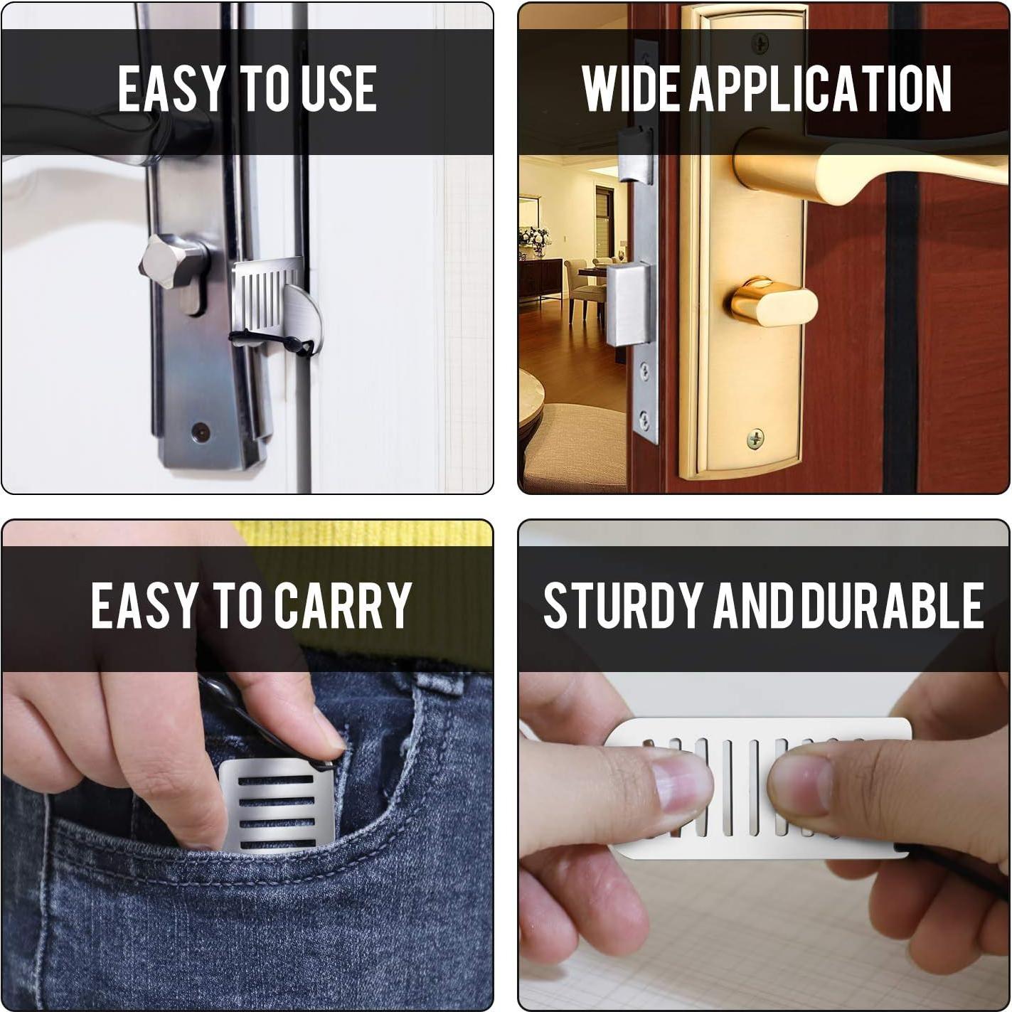 Cerradura de puerta portátil Ozozo - Seguridad compacta 30g