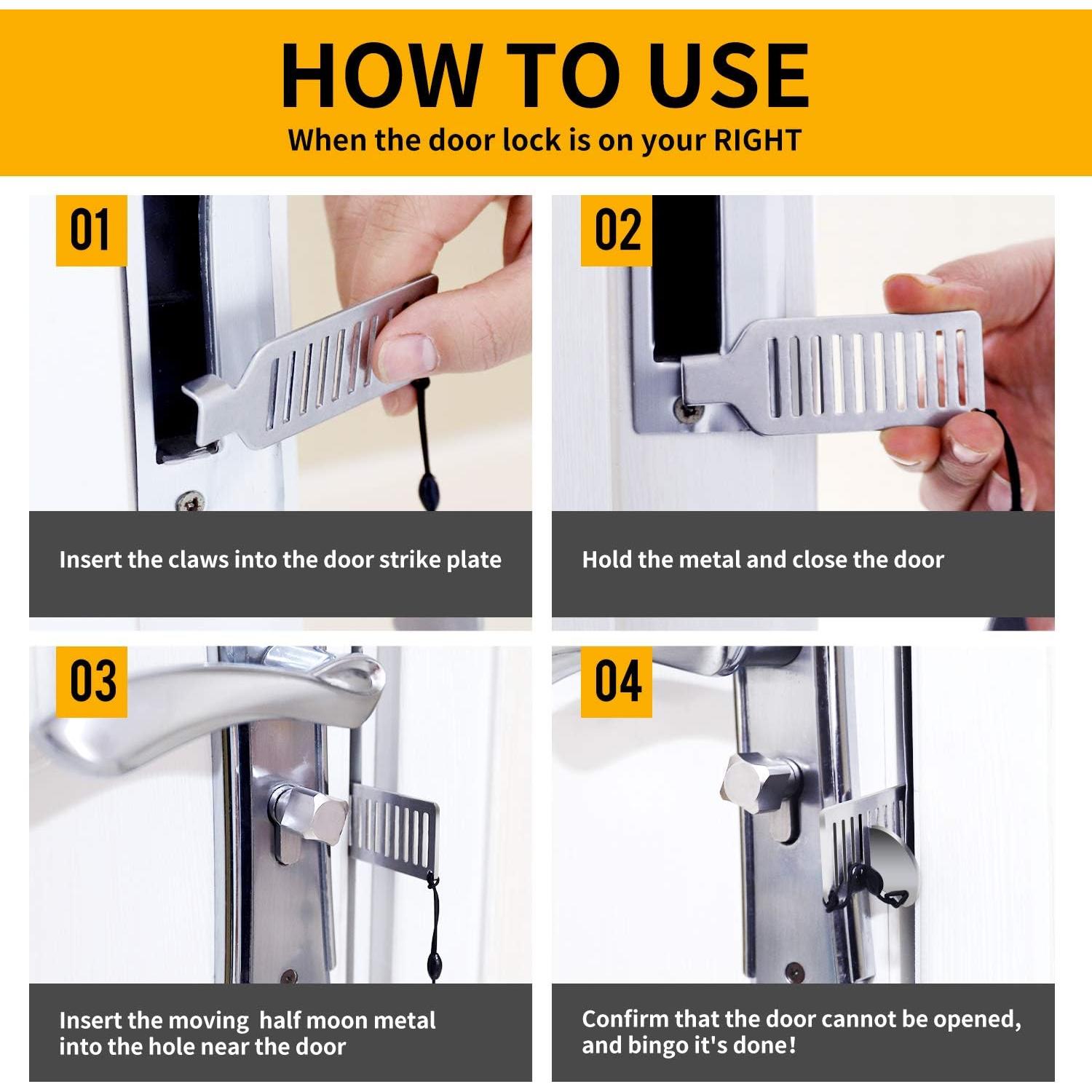 Cerradura de puerta portátil Ozozo - Seguridad compacta 30g