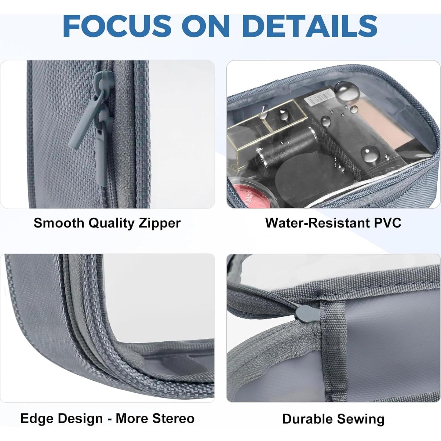 Bolsa de Aseo Moyad Aprobada por TSA 20.8x14cm Gris