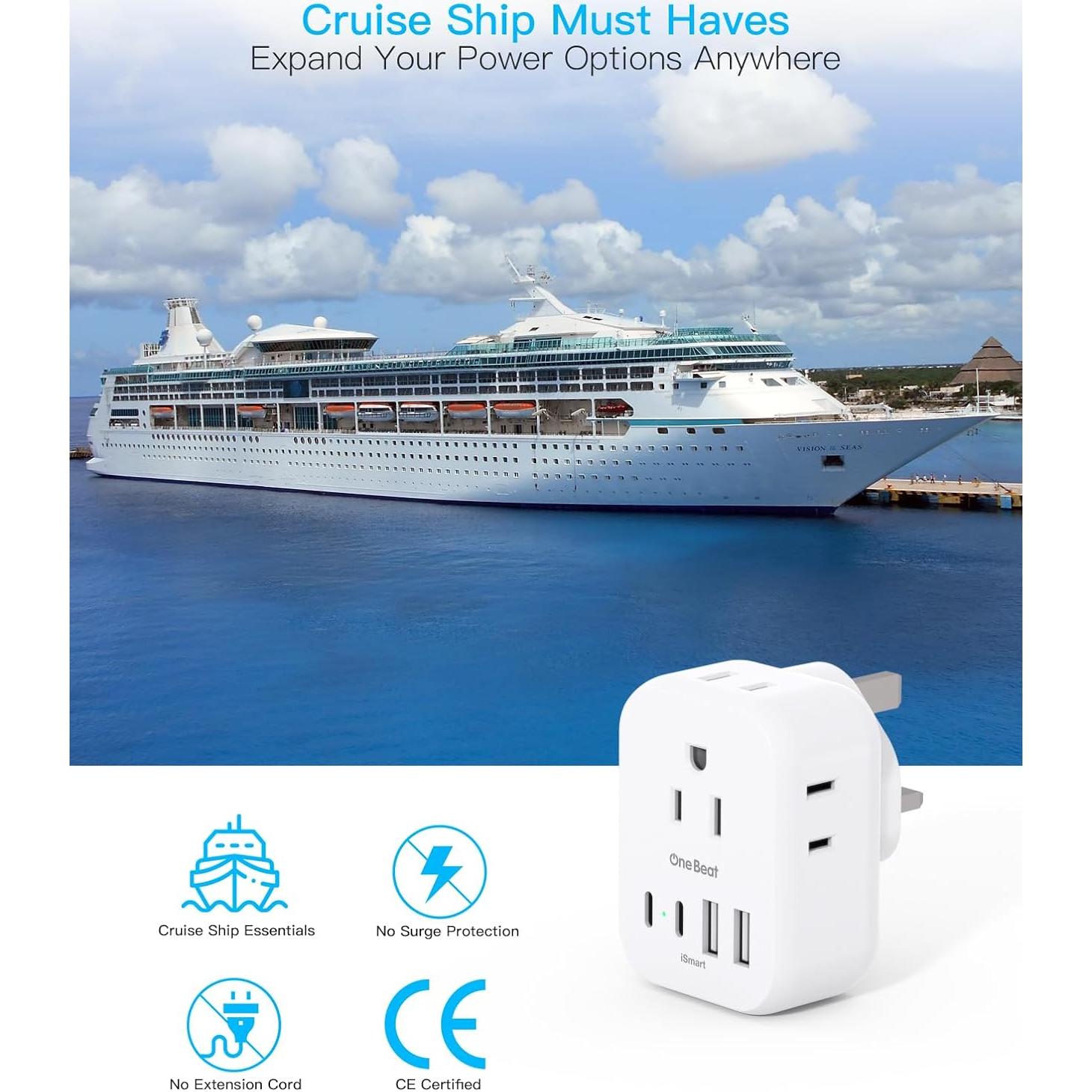 Adaptador de Enchufe de Viaje One Beat Tipo G 2 Paquetes 20W