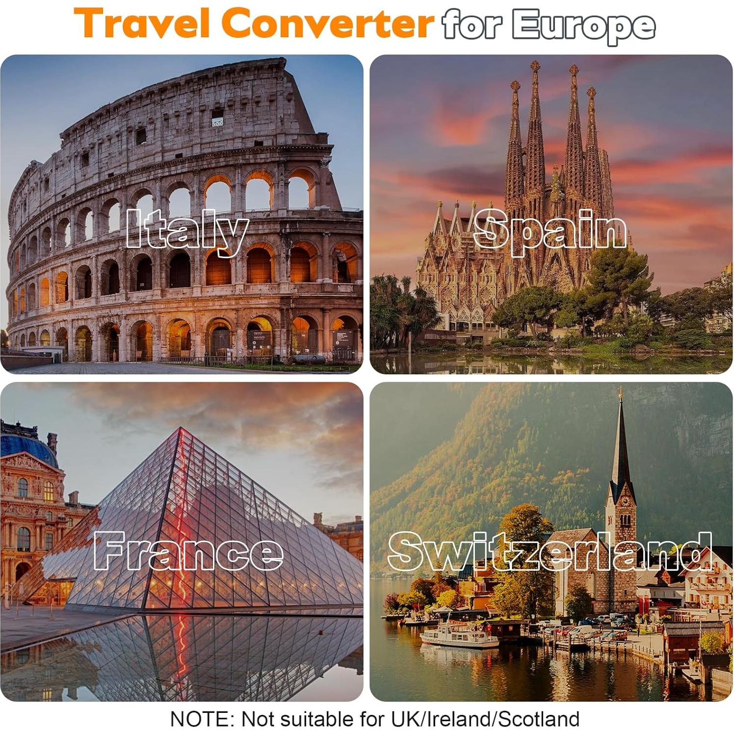 Convertidor de Voltaje KVOHBED 220V a 110V con USB