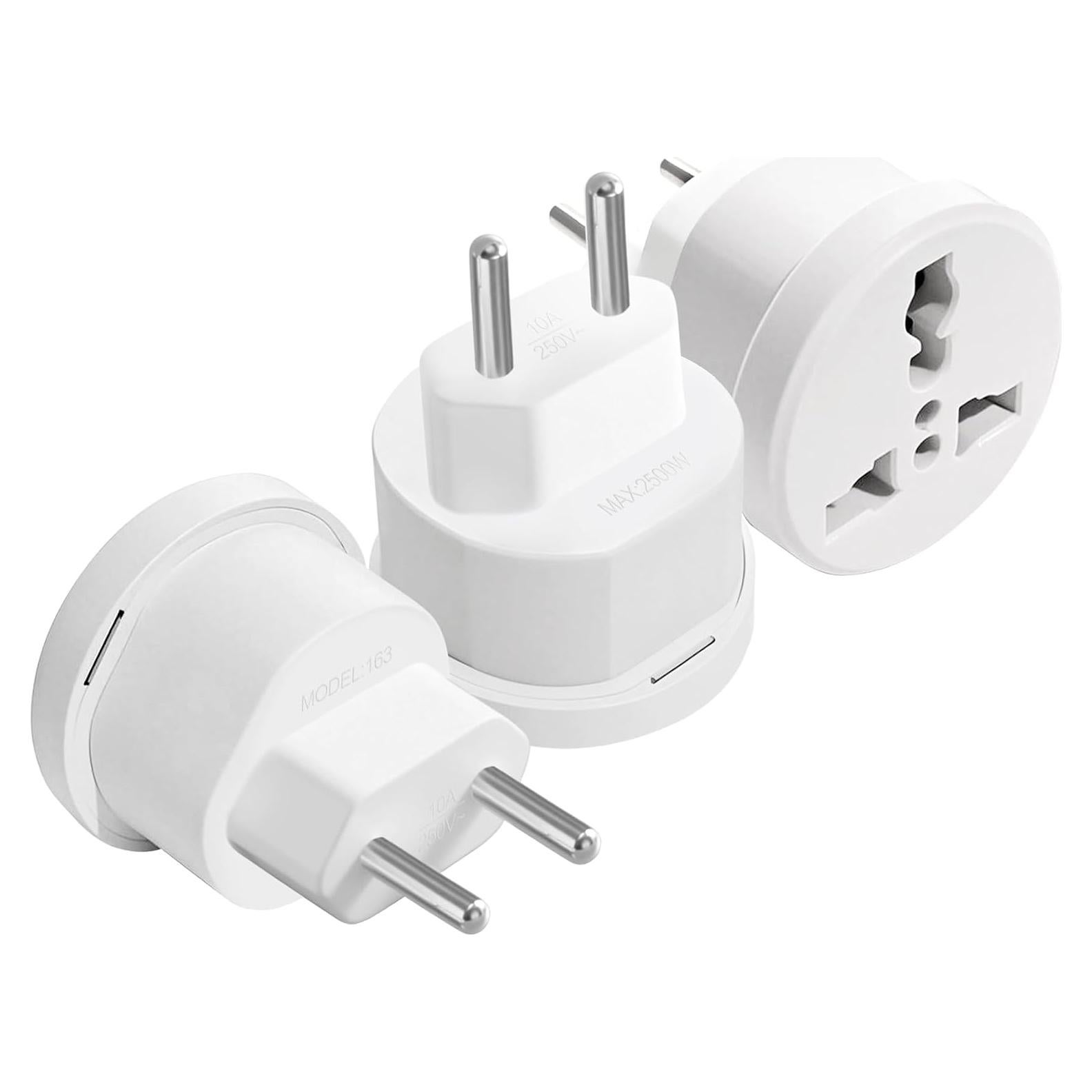 Adaptador de Enchufe de Viaje Europeo Ziissup Tipo C 3 Piezas