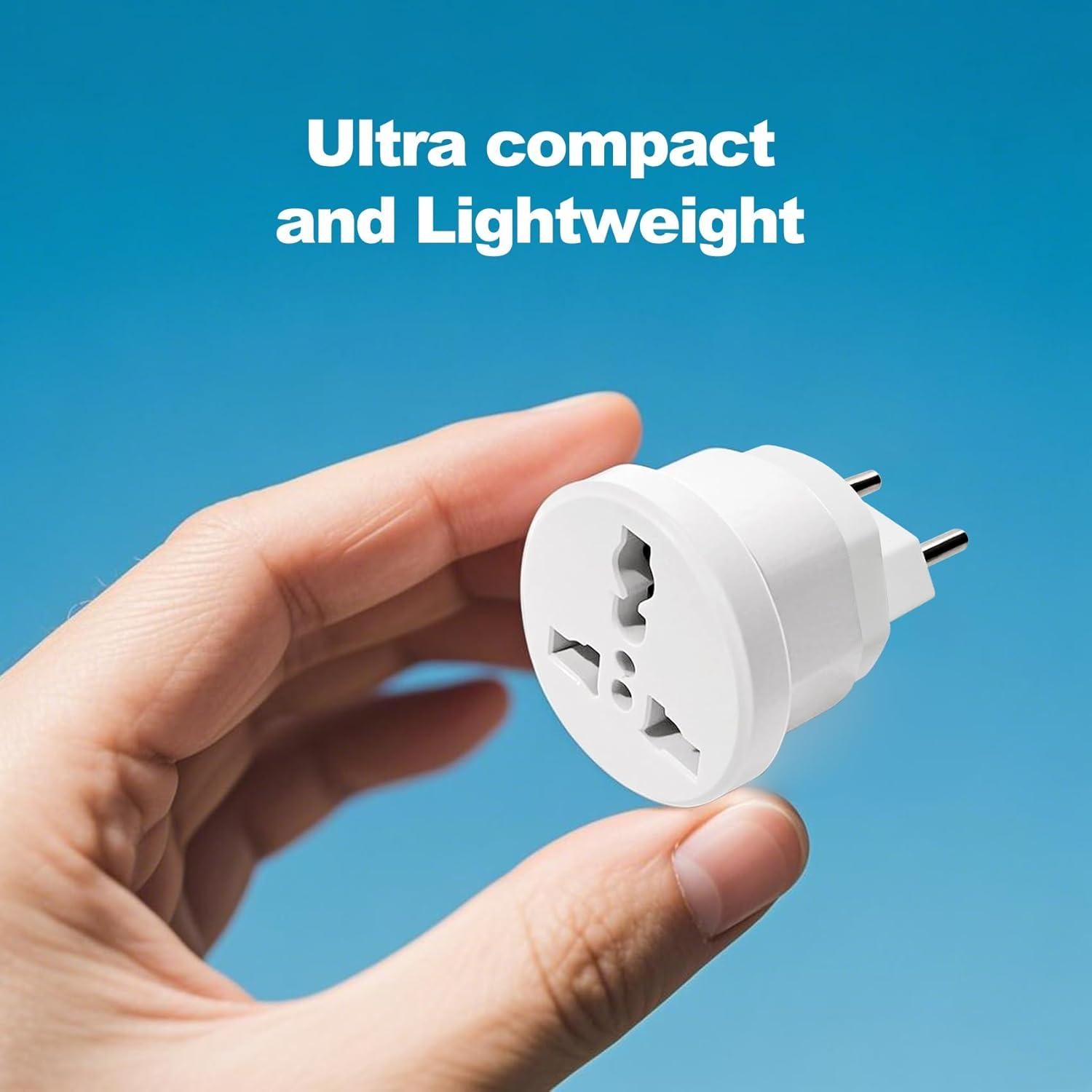 Adaptador de Enchufe de Viaje Europeo Ziissup Tipo C 3 Piezas